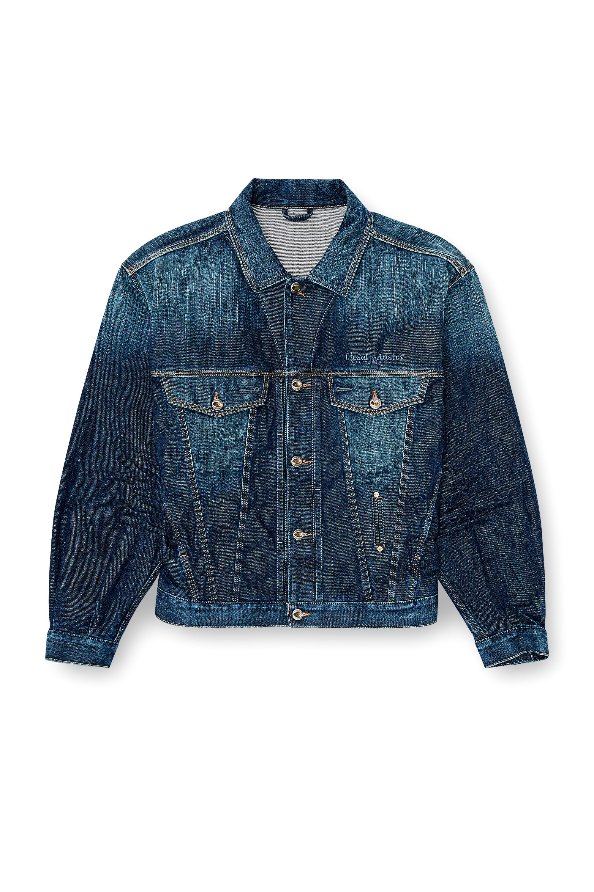 DIESELディーゼル シングルライダース デニムジャケット ITALY製 XL DIESEL（ディーゼル） メンズ コットン シングル ライダースジャケット