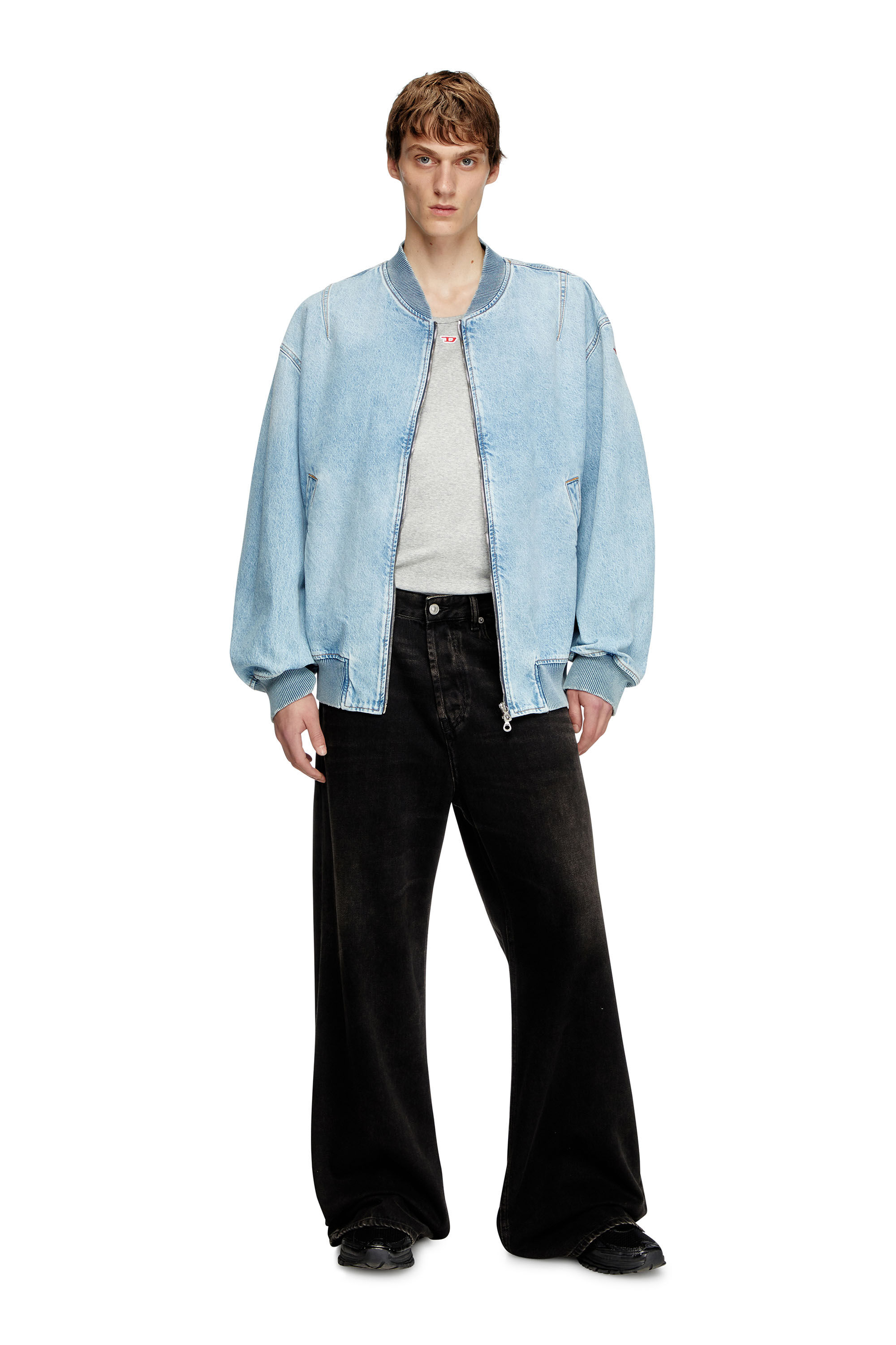 Diesel - D-VINZ, Male's Bomber jacket in denim in ライトブルー - 1