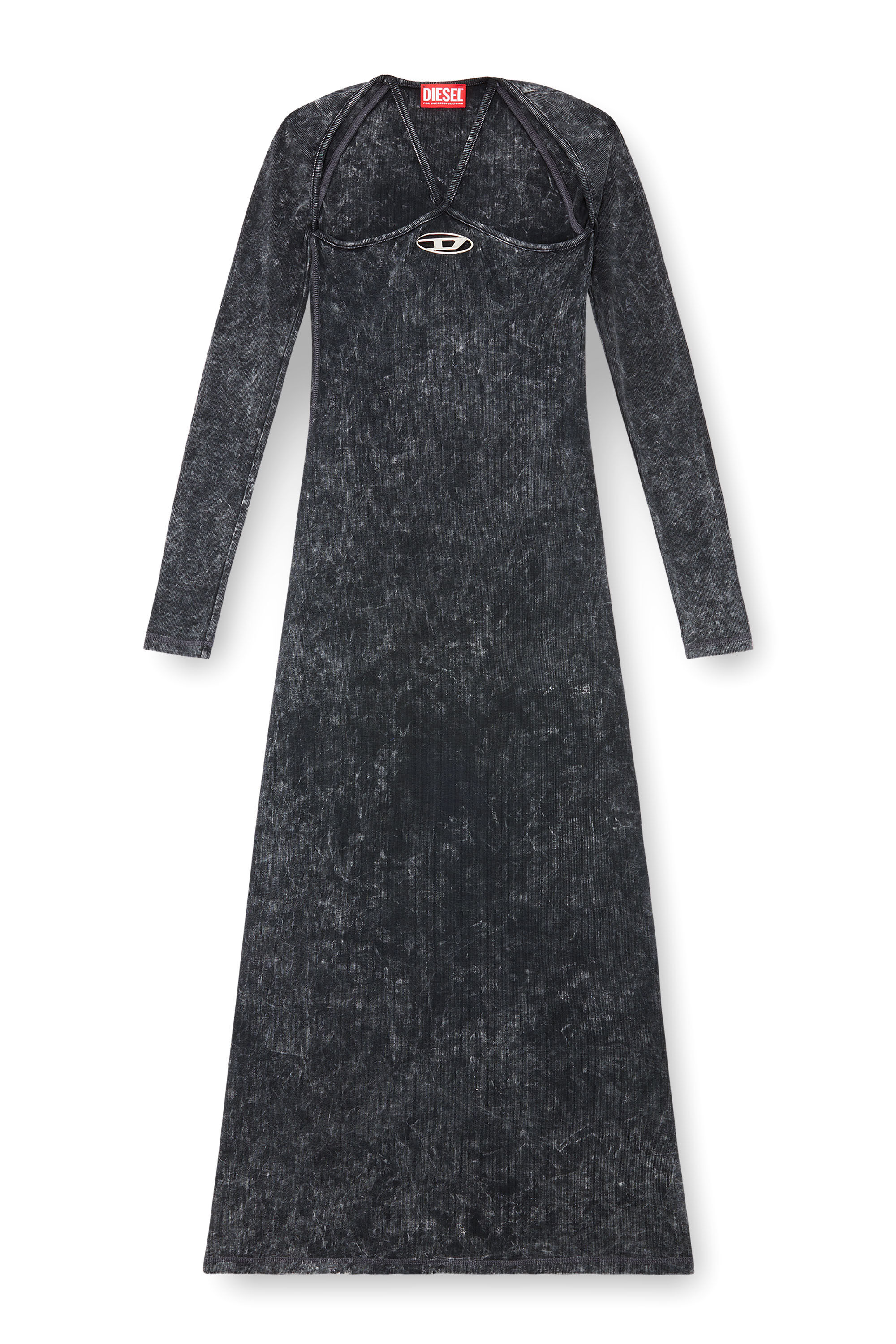 Diesel - D-MARINEL, Female's Long dress with marbled effect in ブラック - 2
