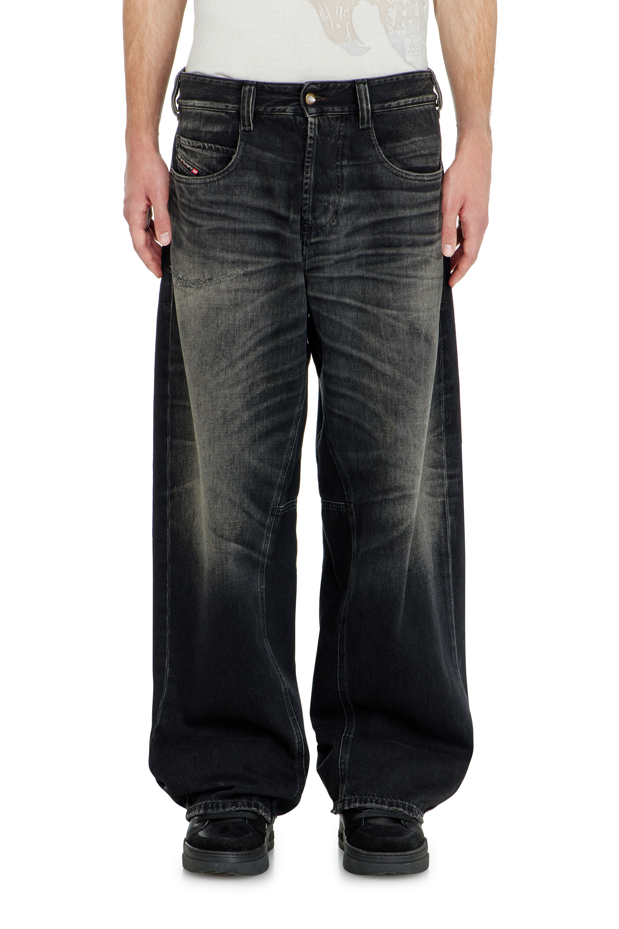 Diesel - Unisex's Relaxed Jeans 1997 D-Enim-M 09P65, ブラック/ダークグレー - 4