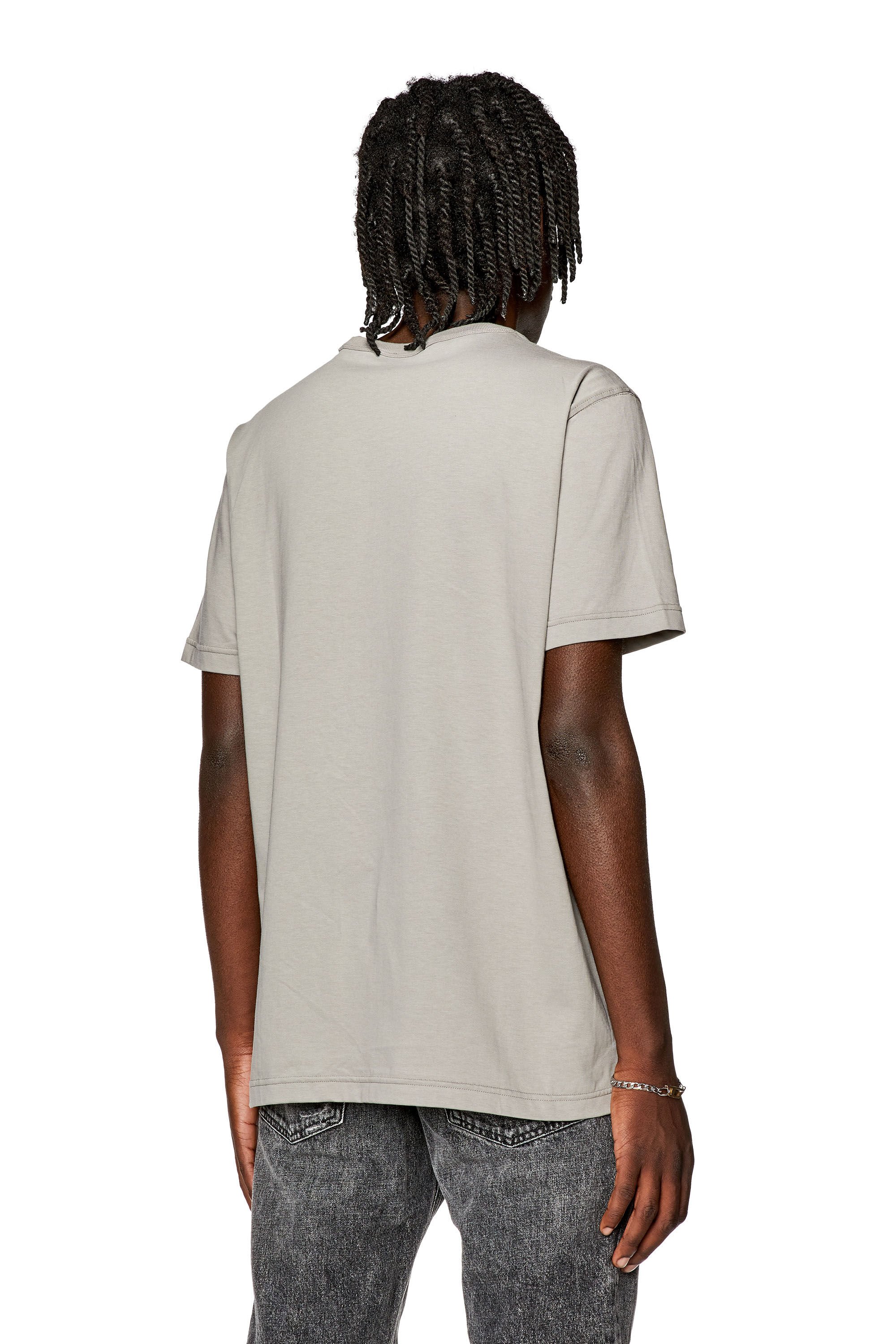Diesel - T-JUST-OD, Male's TシャツロゴオーバルD in ライトグレー - 4
