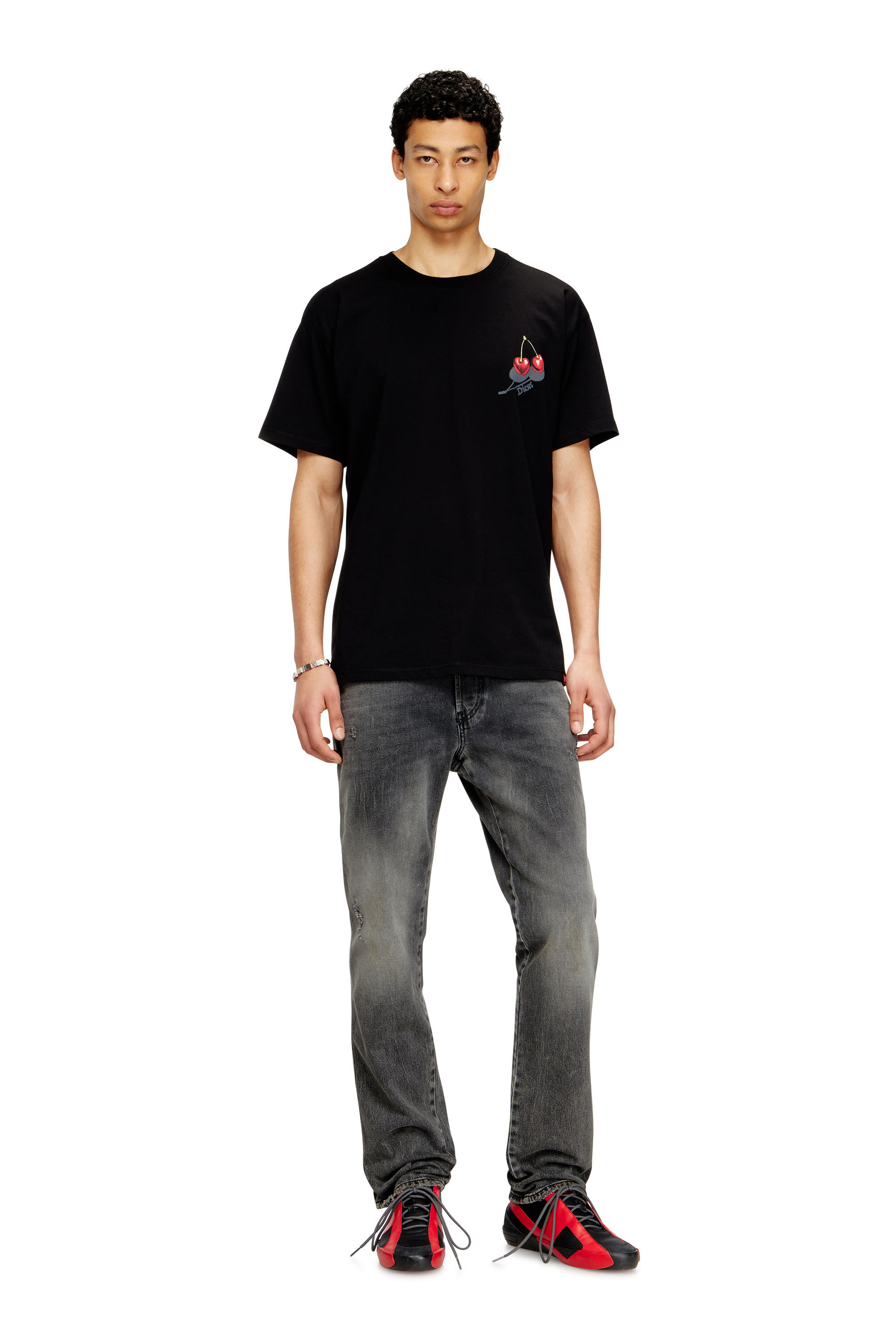 Diesel - SV-T-NORM-CHER, Unisex's Cotton T-shirt with cherry graphic in ブラック - 1