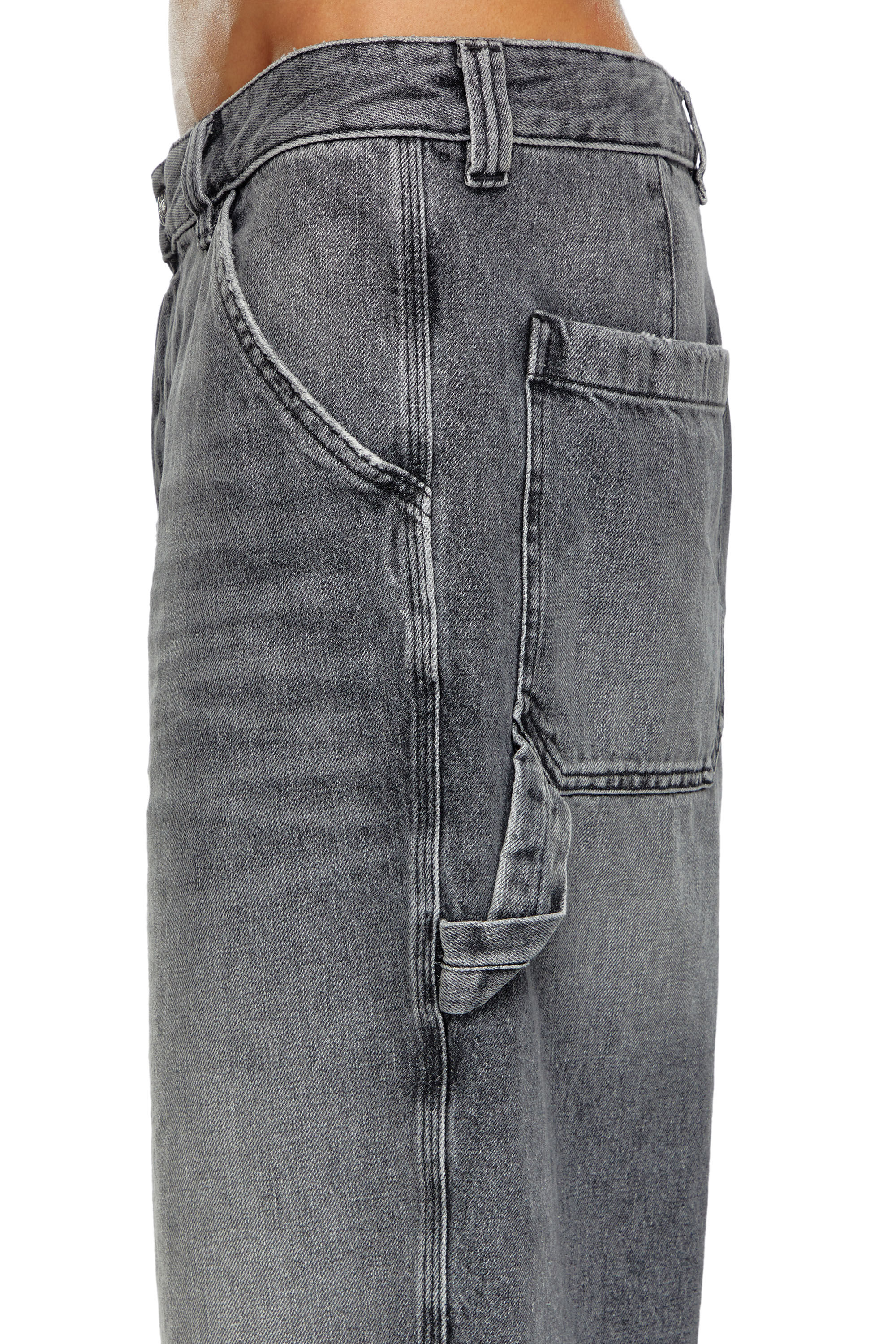 Diesel - D-LIVERY-SHORT, Male's Hemp denim utility shorts in ブラック - 4