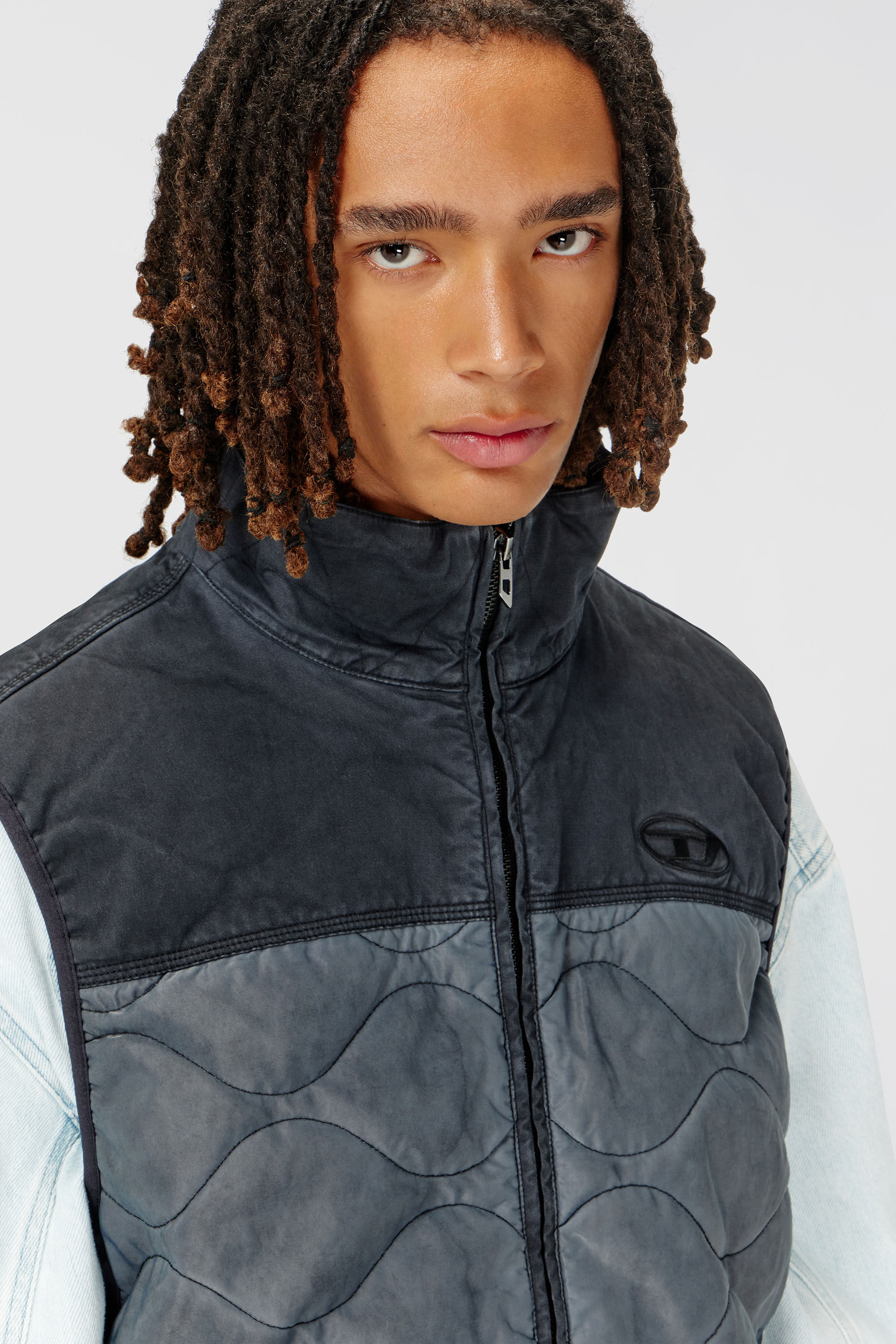 Diesel - J-ALVAR, Male's ジップアップベスト in ダークグレー - 4