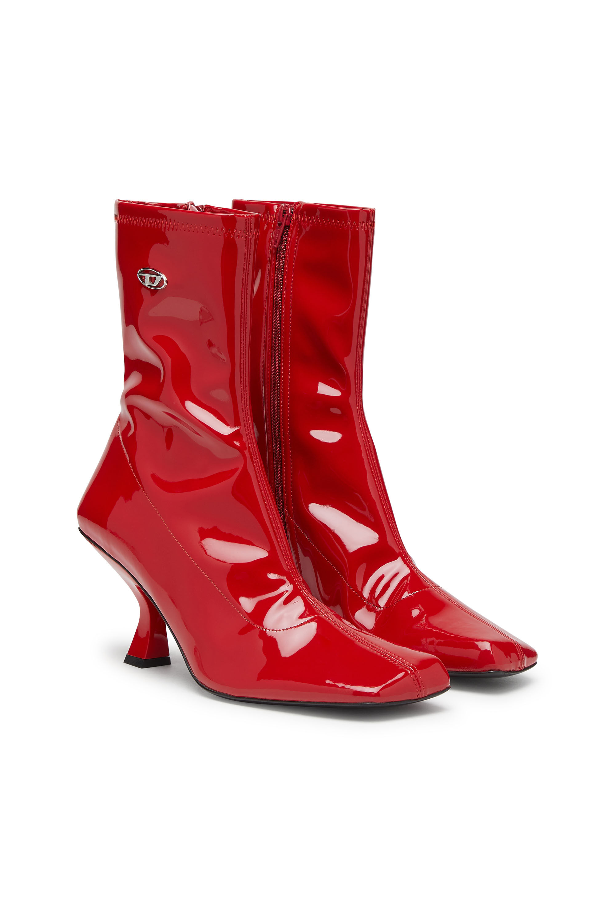 Diesel - D-AMBER MD BT, Female's D-Amber-Ankle boots in patent stretch PU in レッド - 2
