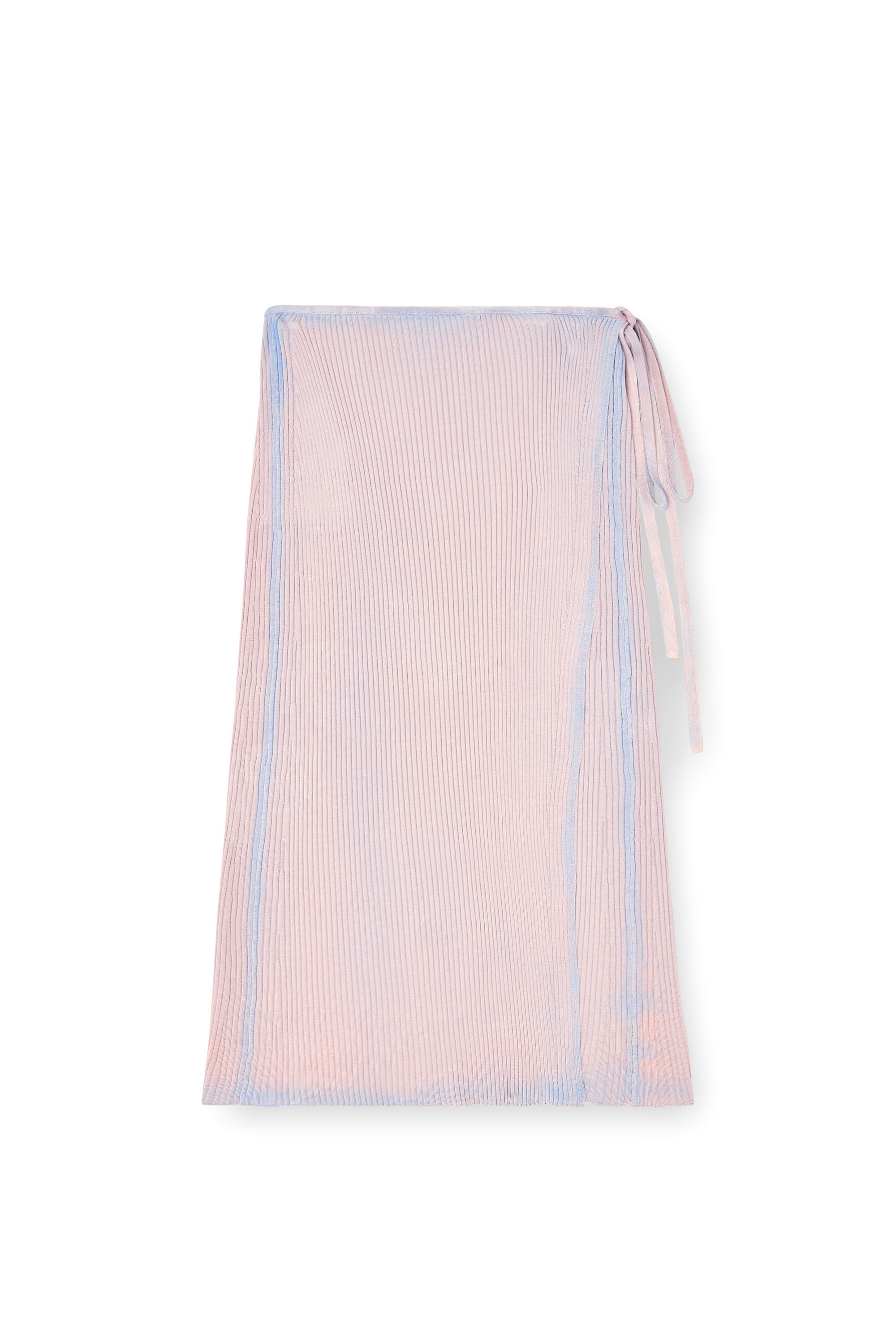 Diesel - M-VIGO, Female's Wrap skirt in double-dyed rib-knit in ピンク / ホワイト - 2