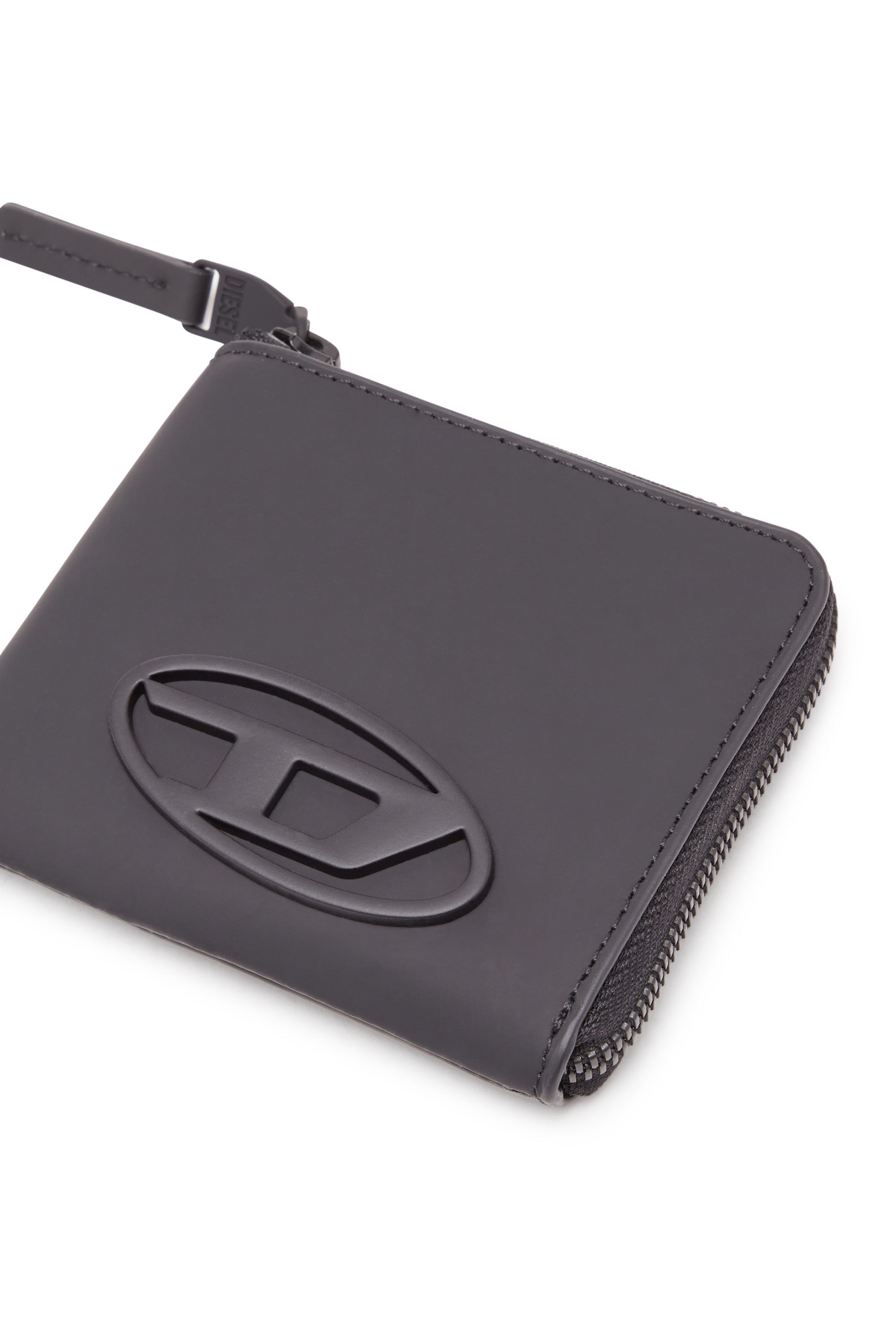 1DR CARDHOLDER ZIP Zip wallet in matte leather｜ブラック｜メンズ｜DIESEL