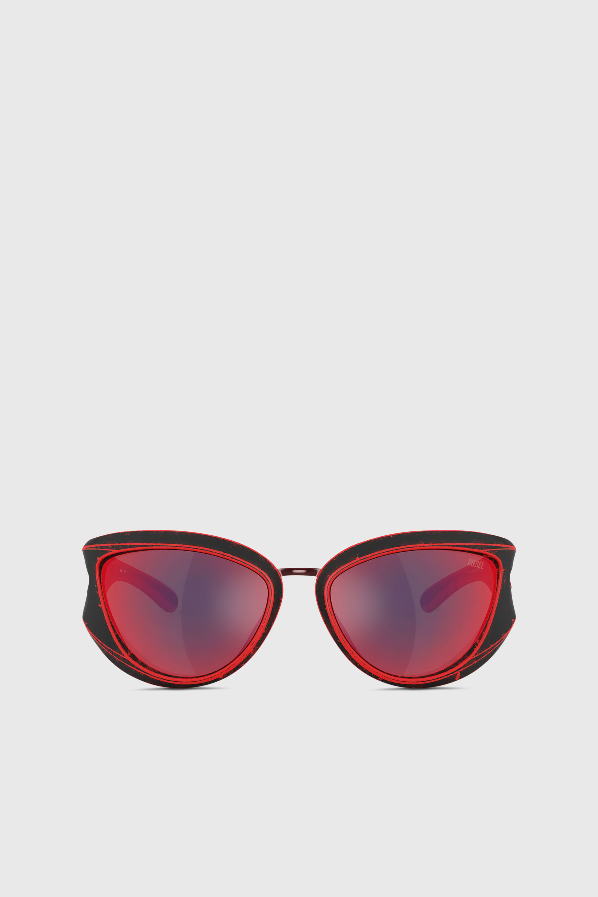Diesel - 0DL3007U, Unisex's Cat-eye style sunglasses in レッド - 1