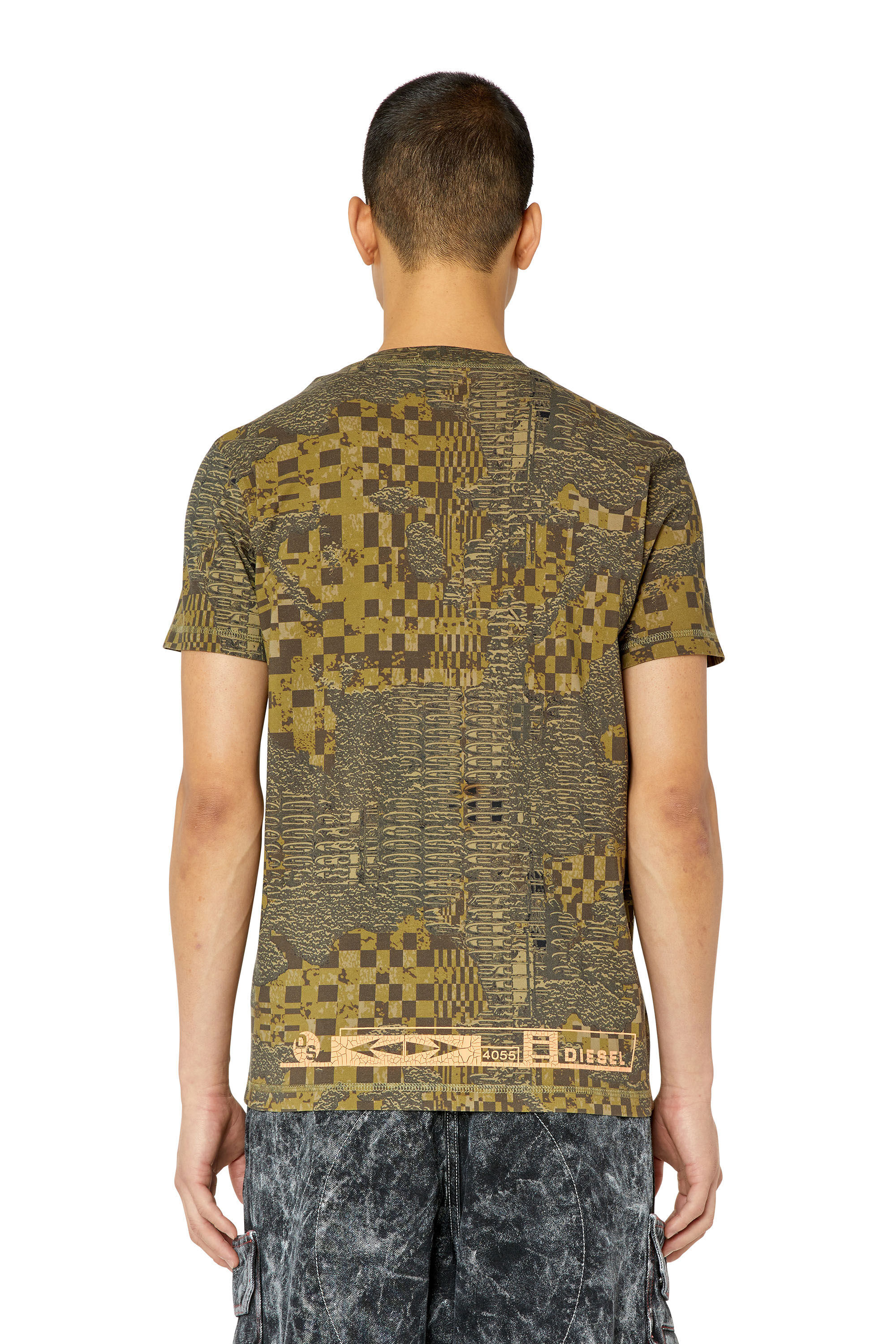 Diesel - T-DIEGOR-G1, Male's Tシャツ カモフラージュ in オリーブグリーン - 5