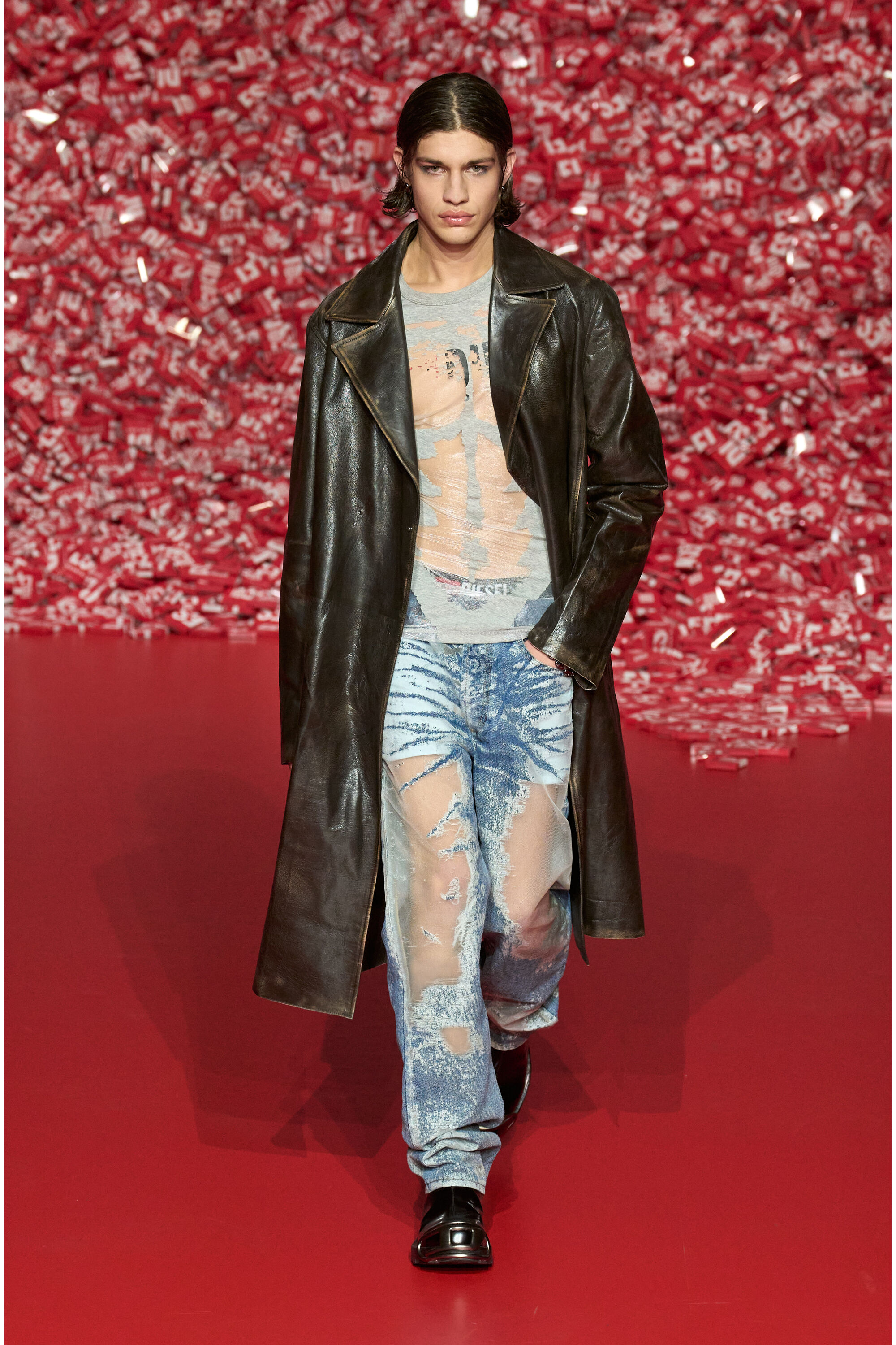 Diesel - D-HAMMER BT D, Male's カウレザーワークブーツ in ブラック - 1