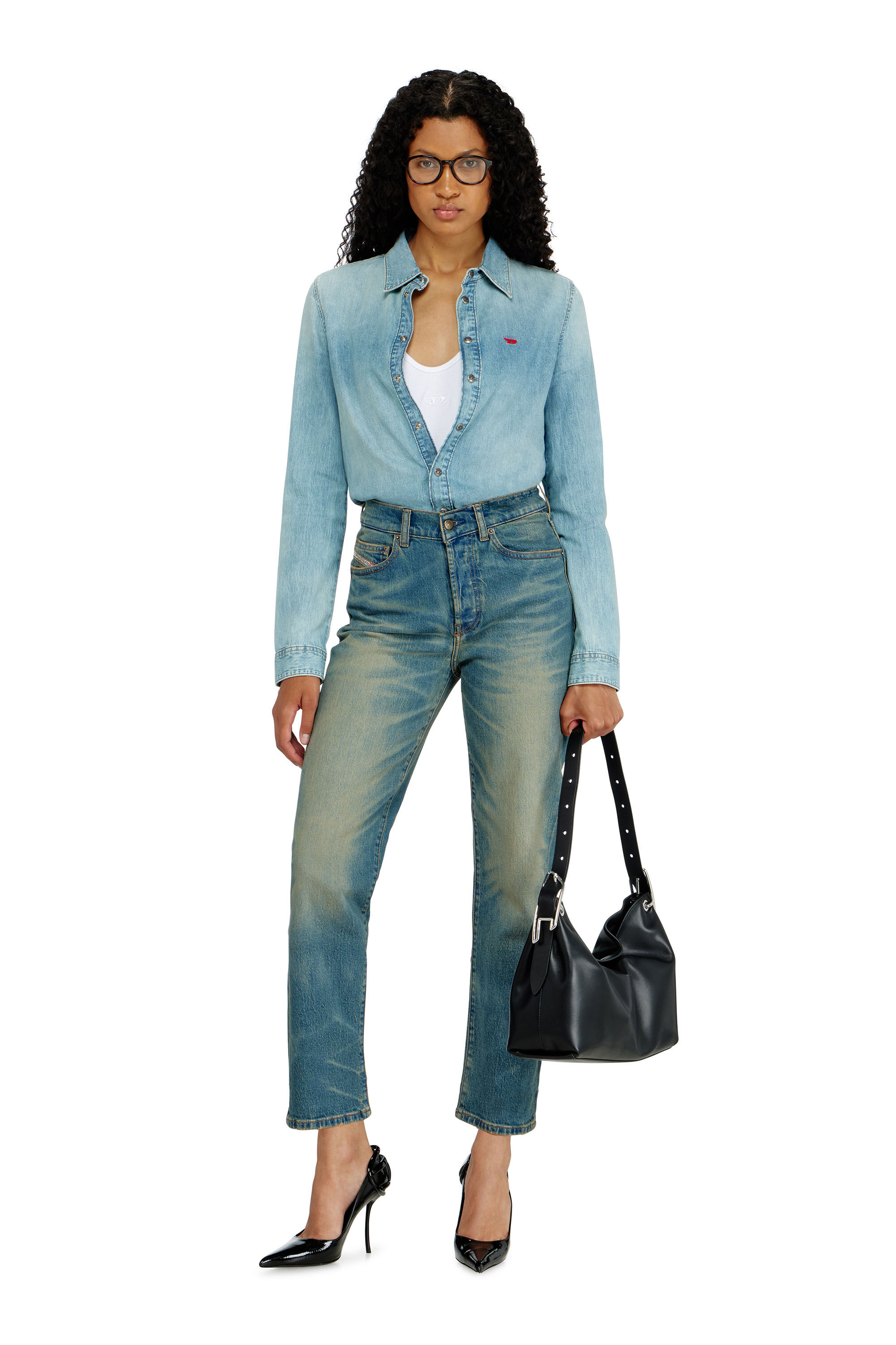 Diesel - Female's Regular Jeans 1981 D-Went 0KBBP, ミディアムブルー - 1