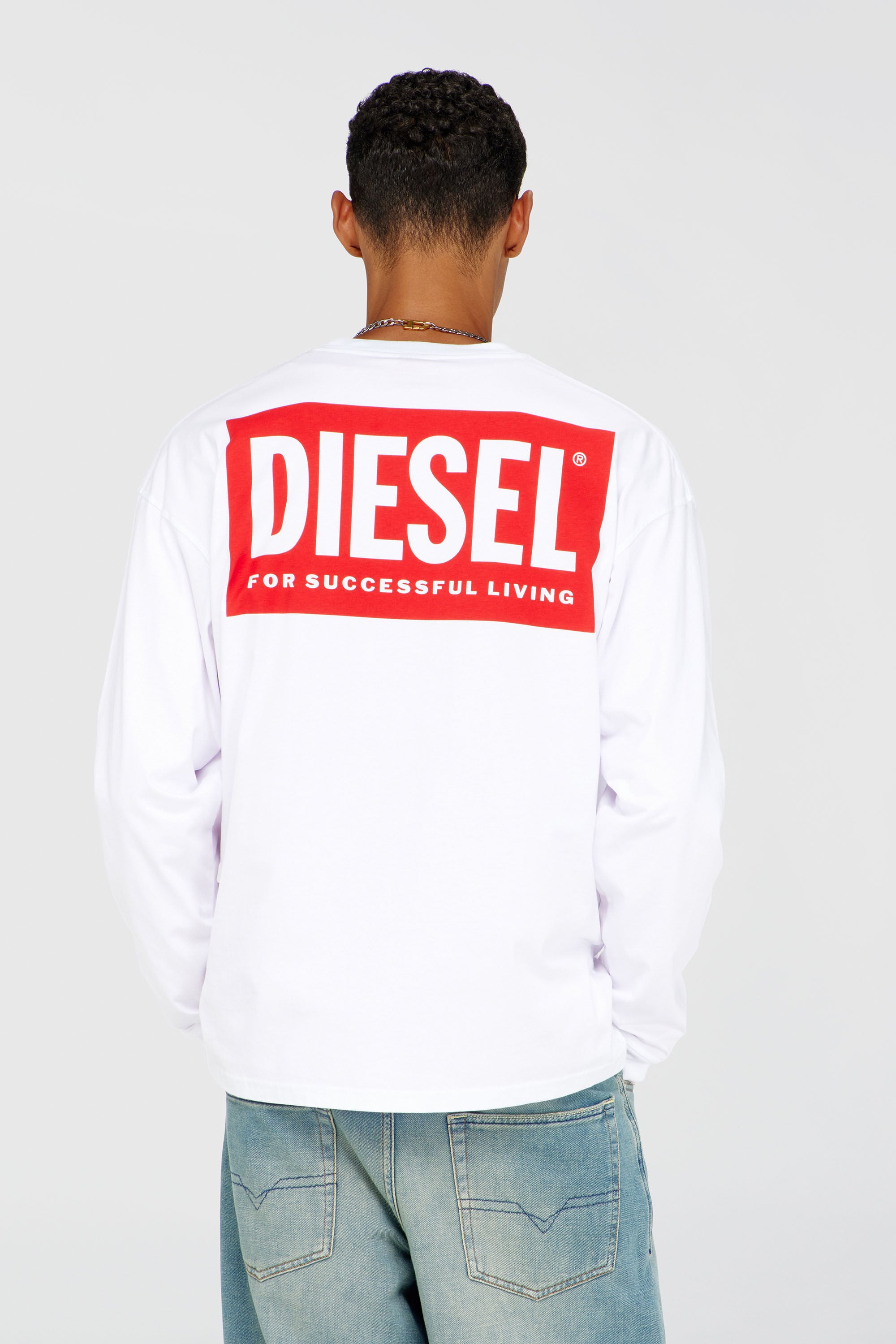 Diesel - T-BOXT-LS-BISK, Male's 長袖Tシャツ in ホワイト - 4