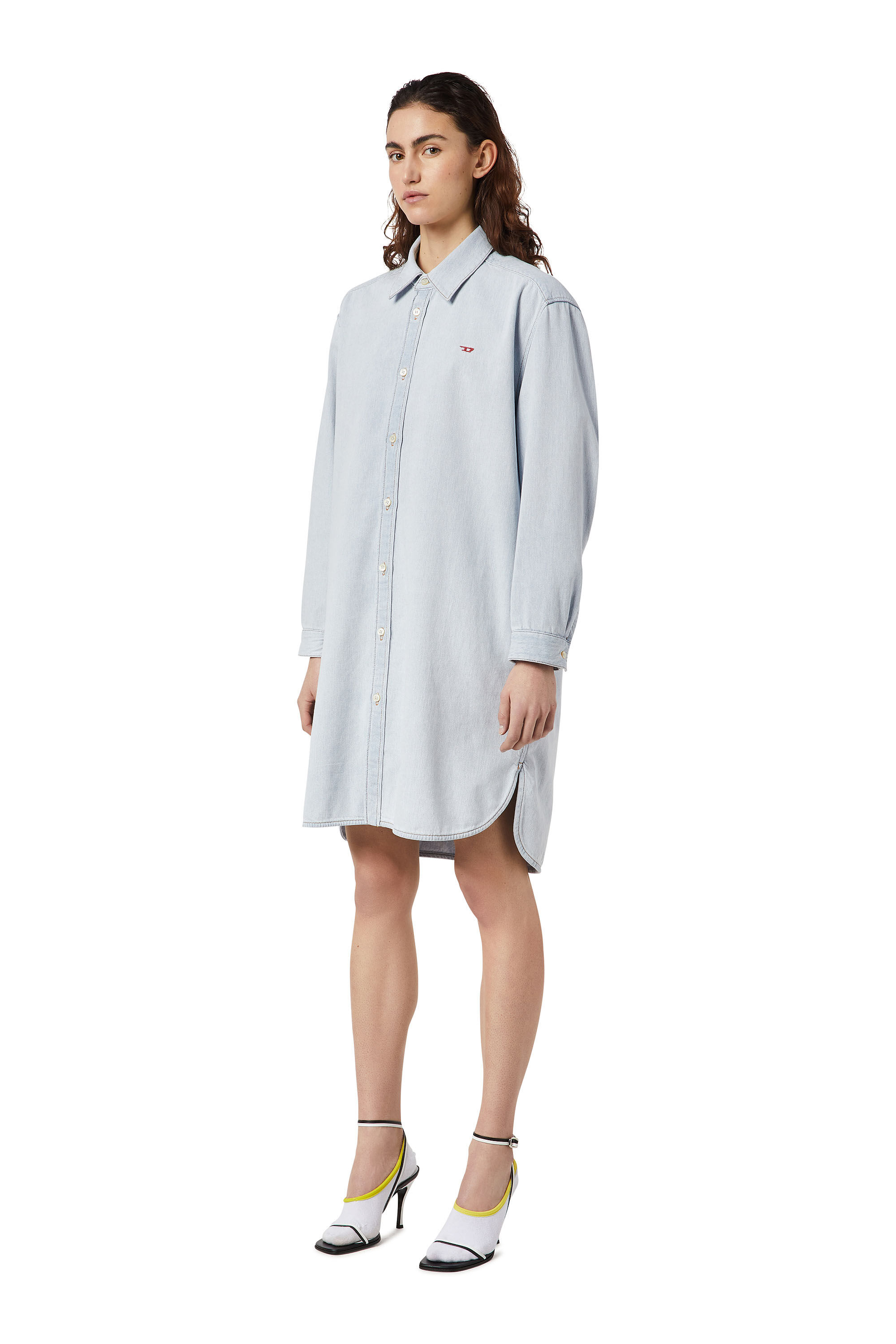 Diesel - DE-BLEX SHIRT DRESS, Female's Shirt dress in denim in ライトブルー - 4