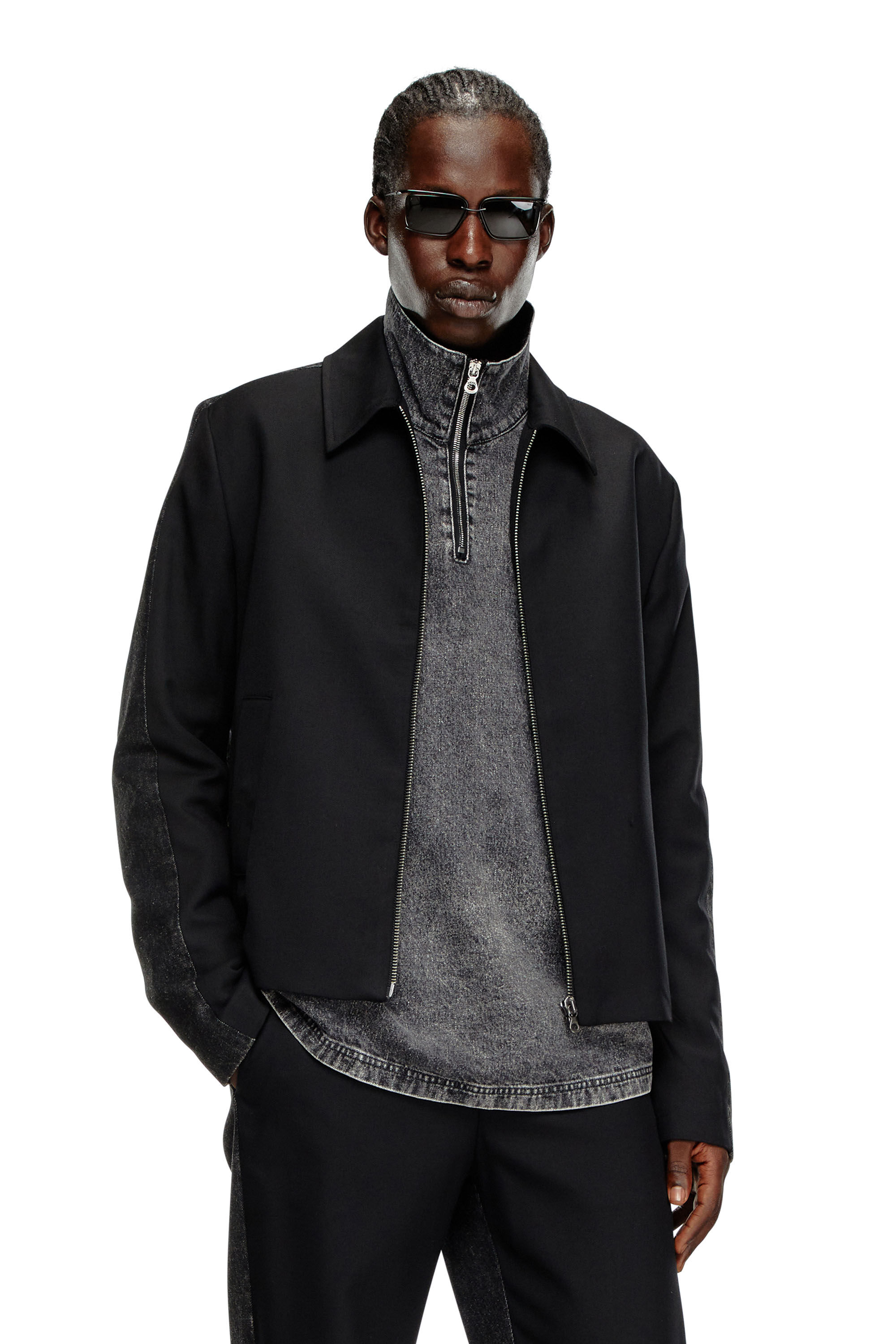 新しい季節 in jacket Blouson J-RHEIN wool denim｜ブラック and blend ジャケット・アウター