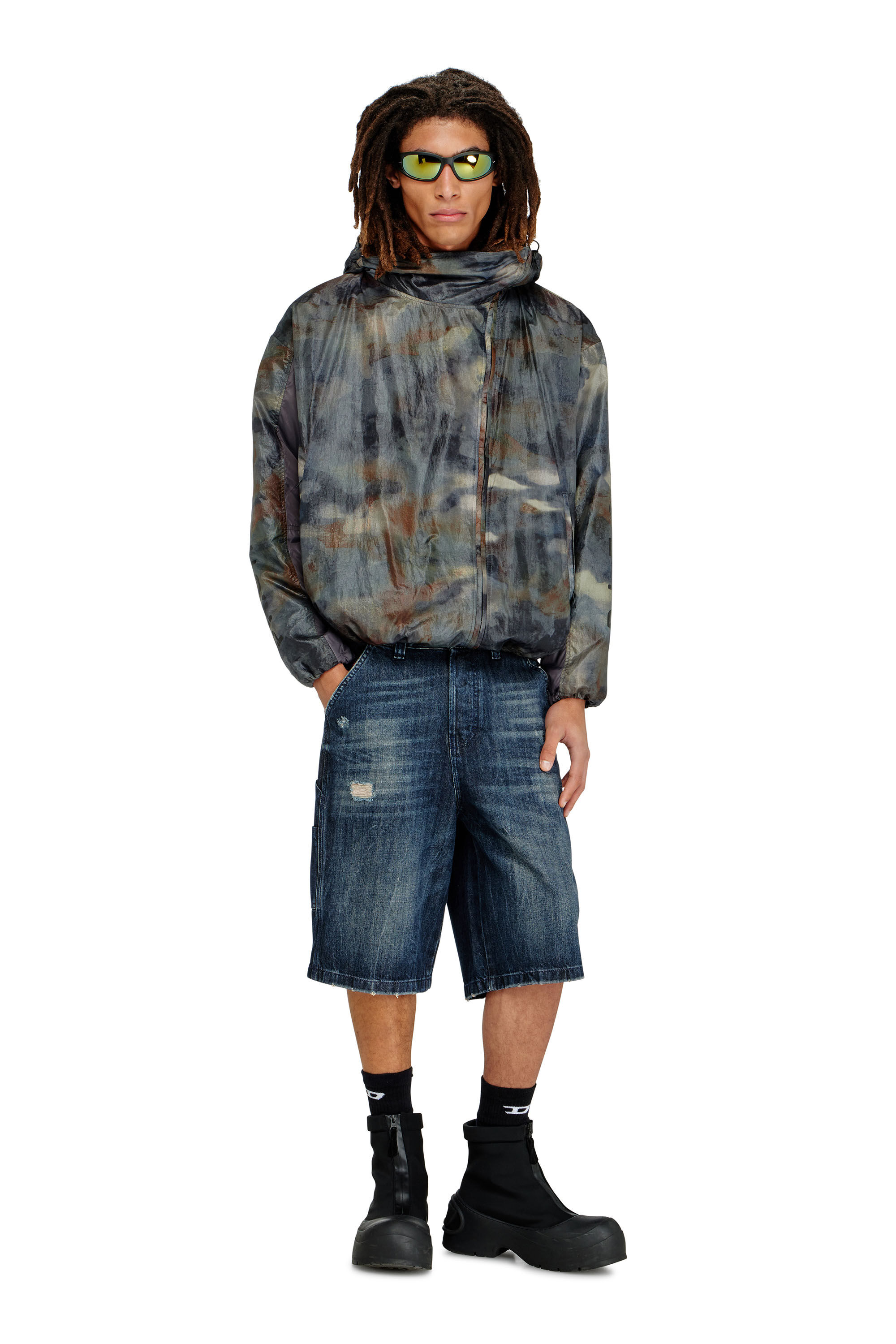 J-SQUAD-BMCX Windbreaker with abstract print｜マルチカラー｜メンズ