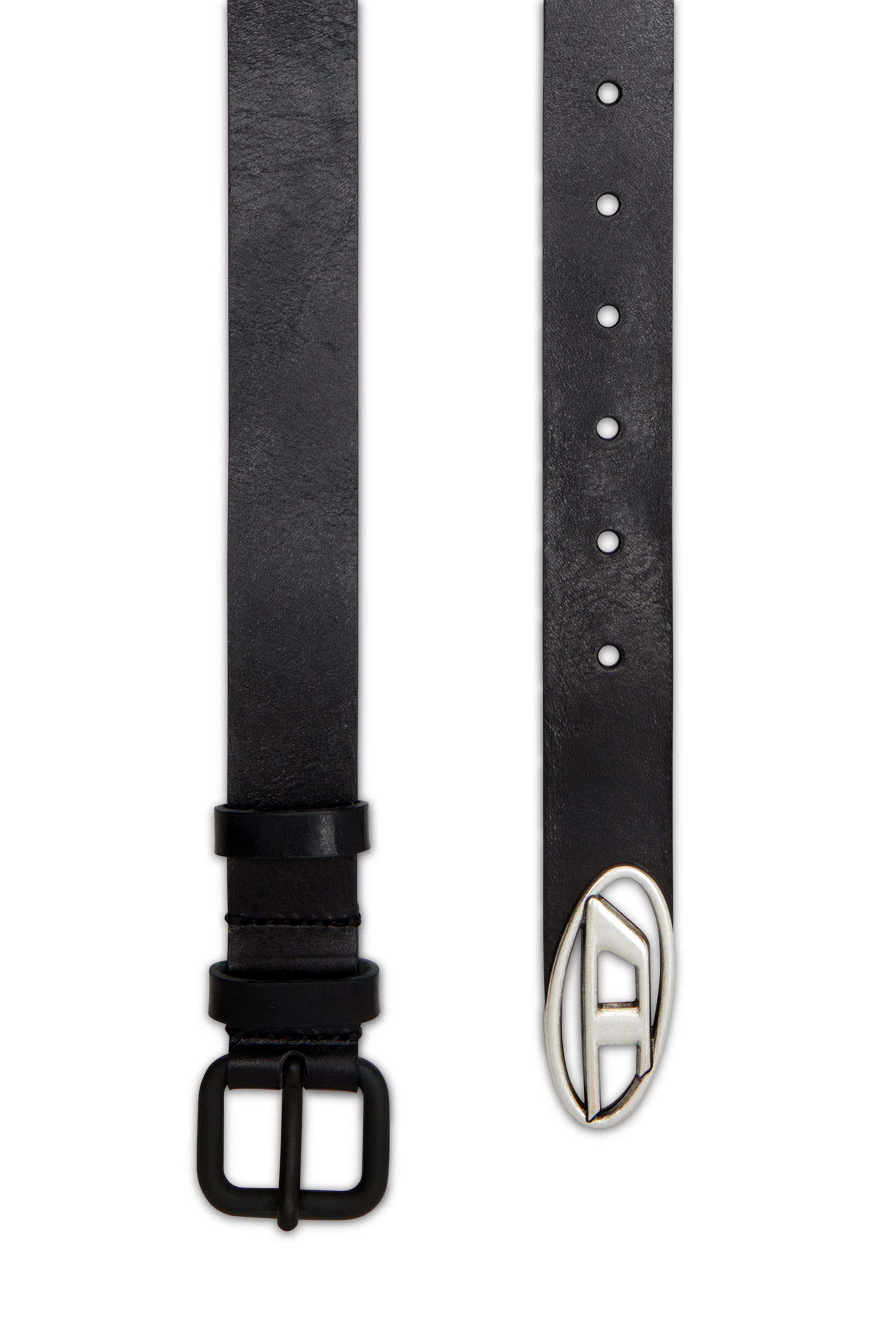 Diesel - B-INLAY, Unisex's Leather belt with oval D logo in ブラック - 2