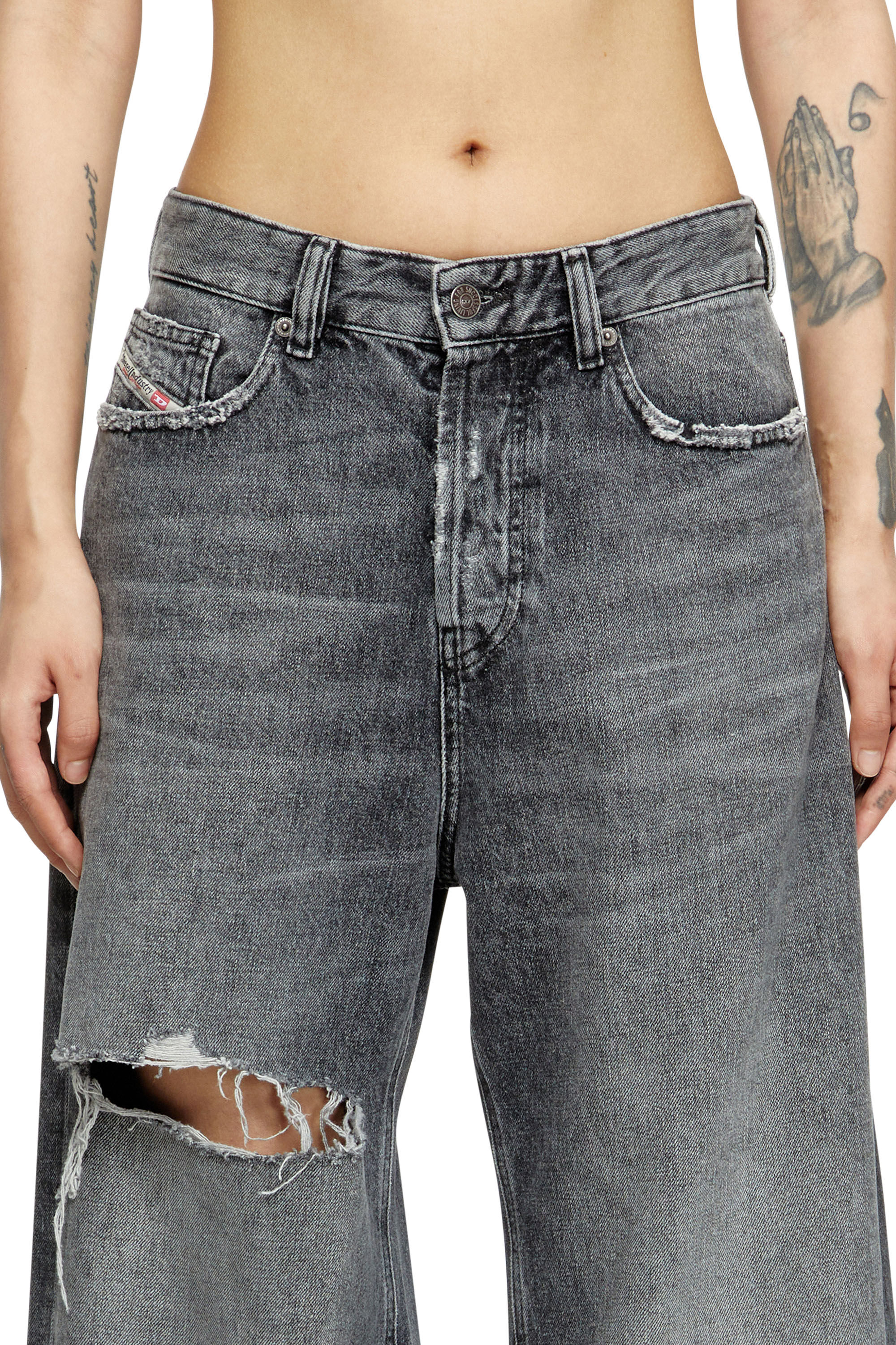 Diesel - Female's Relaxed Jeans 1996 D-Sire 007X4, ブラック/ダークグレー - 5