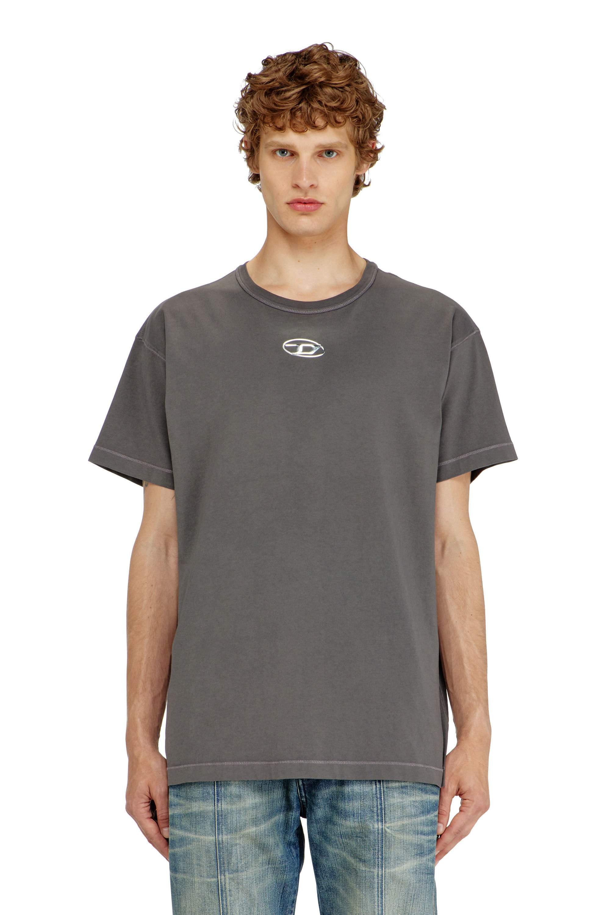 Diesel - T-NORM-IOD, Male's クルーネックTシャツ in グレー - 3