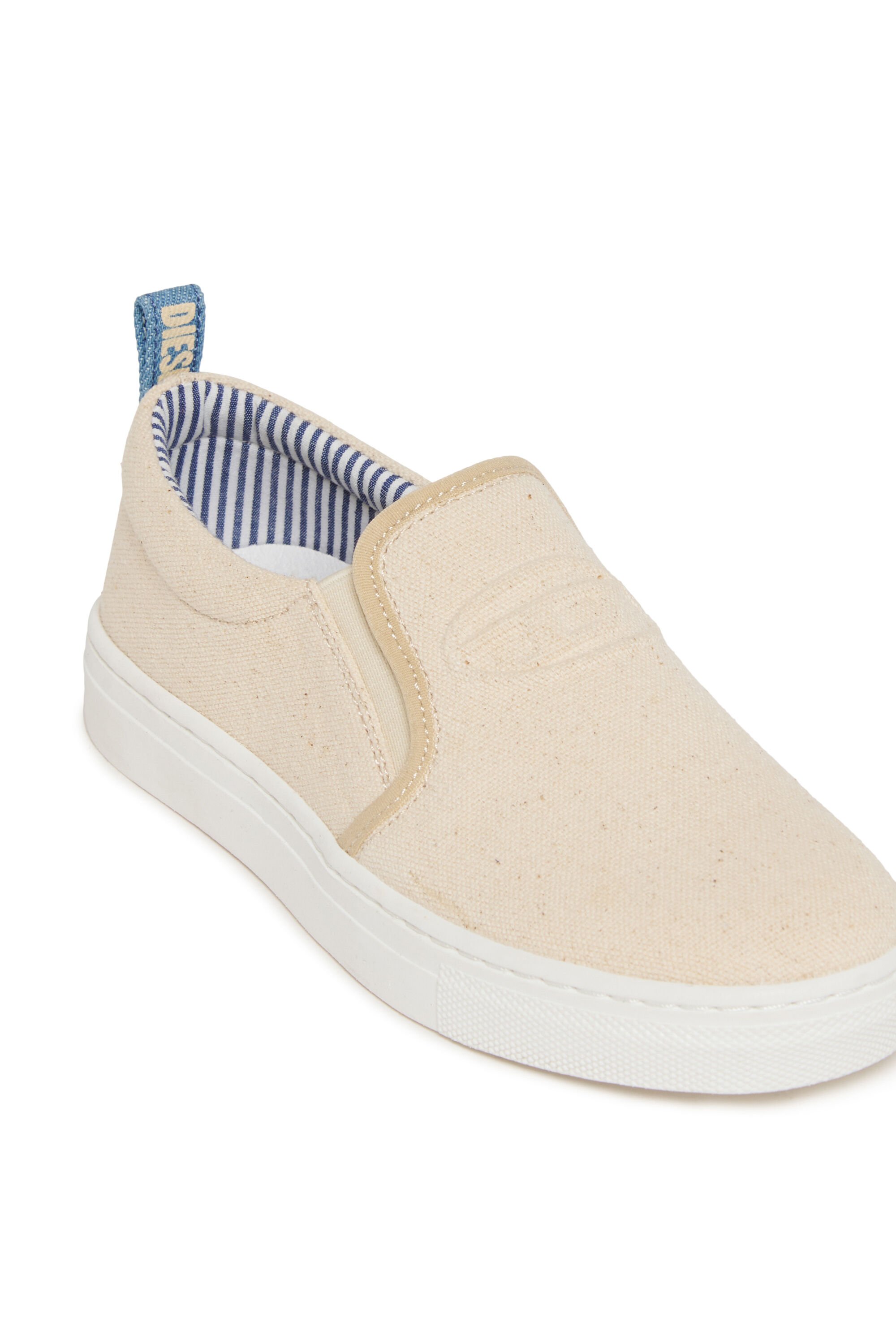 Diesel - S-SLIPGAB, Unisex's S-SLIPGAB-Slip-on sneakers in cotton in ベージュ - 4