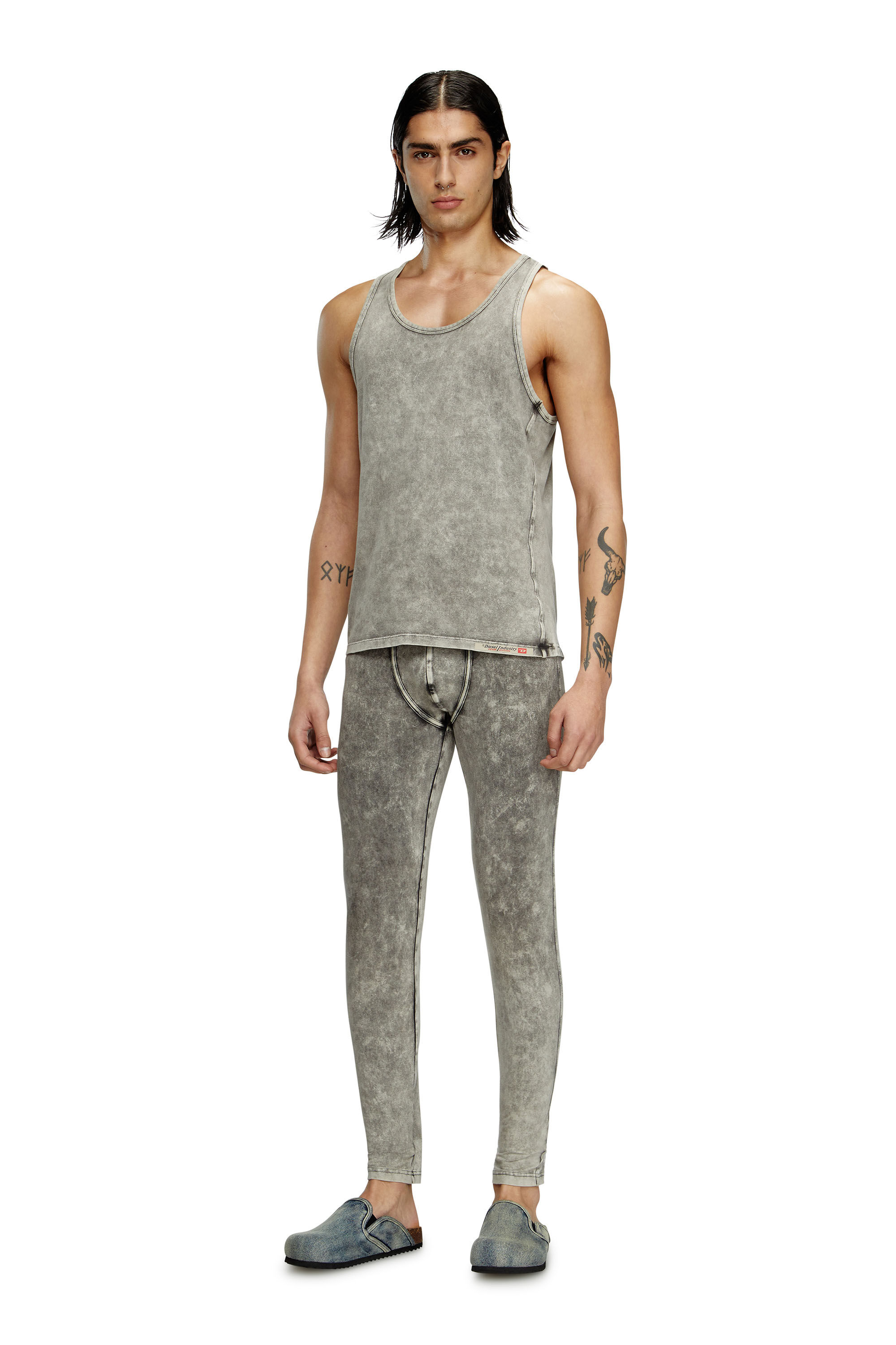 Diesel - WALTY-DNM, Male's Denim-effect tank top in グレー - 1