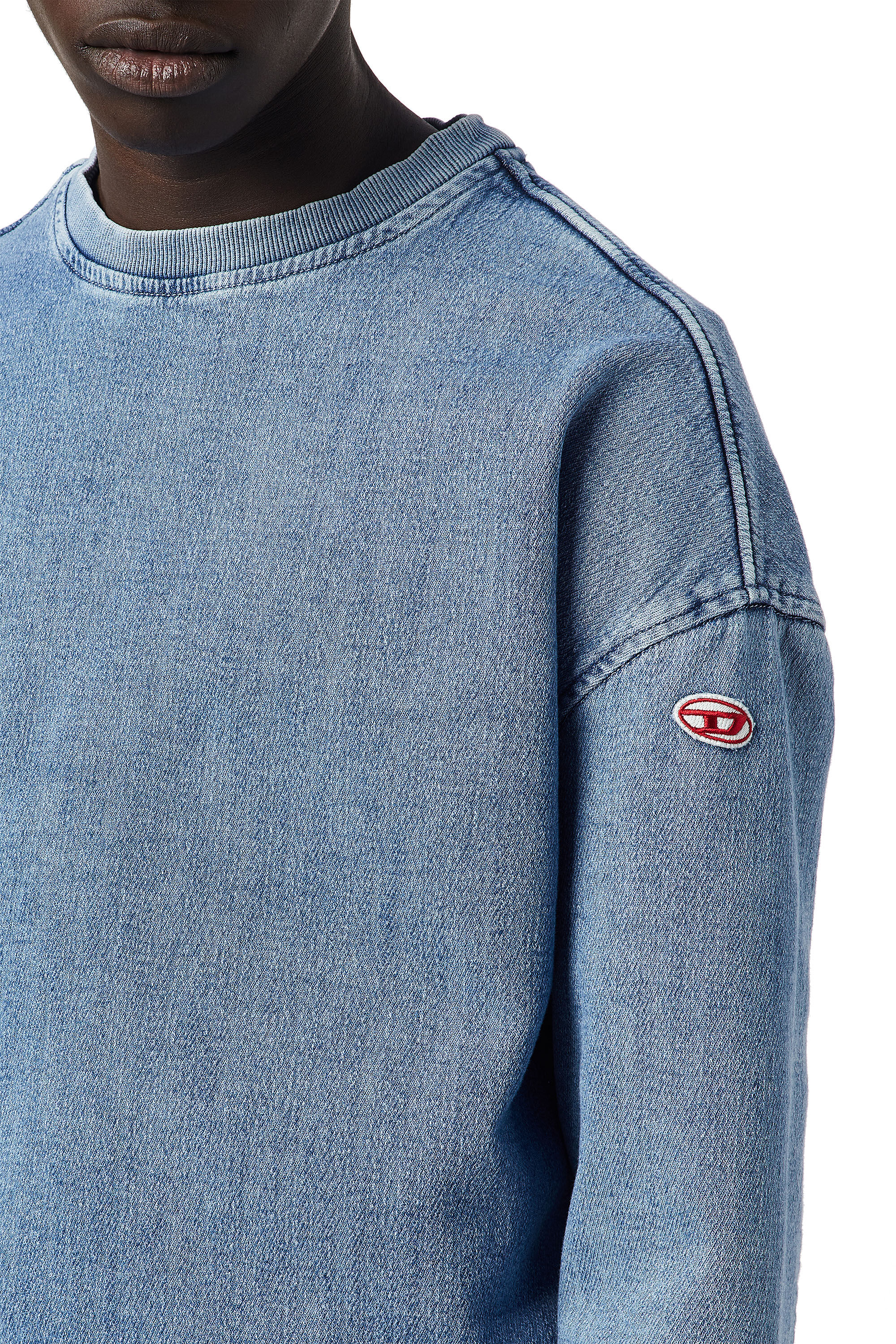 Diesel - D-KRIB TRACK DENIM SWEATSHIRT, ライトブルー - Image 4