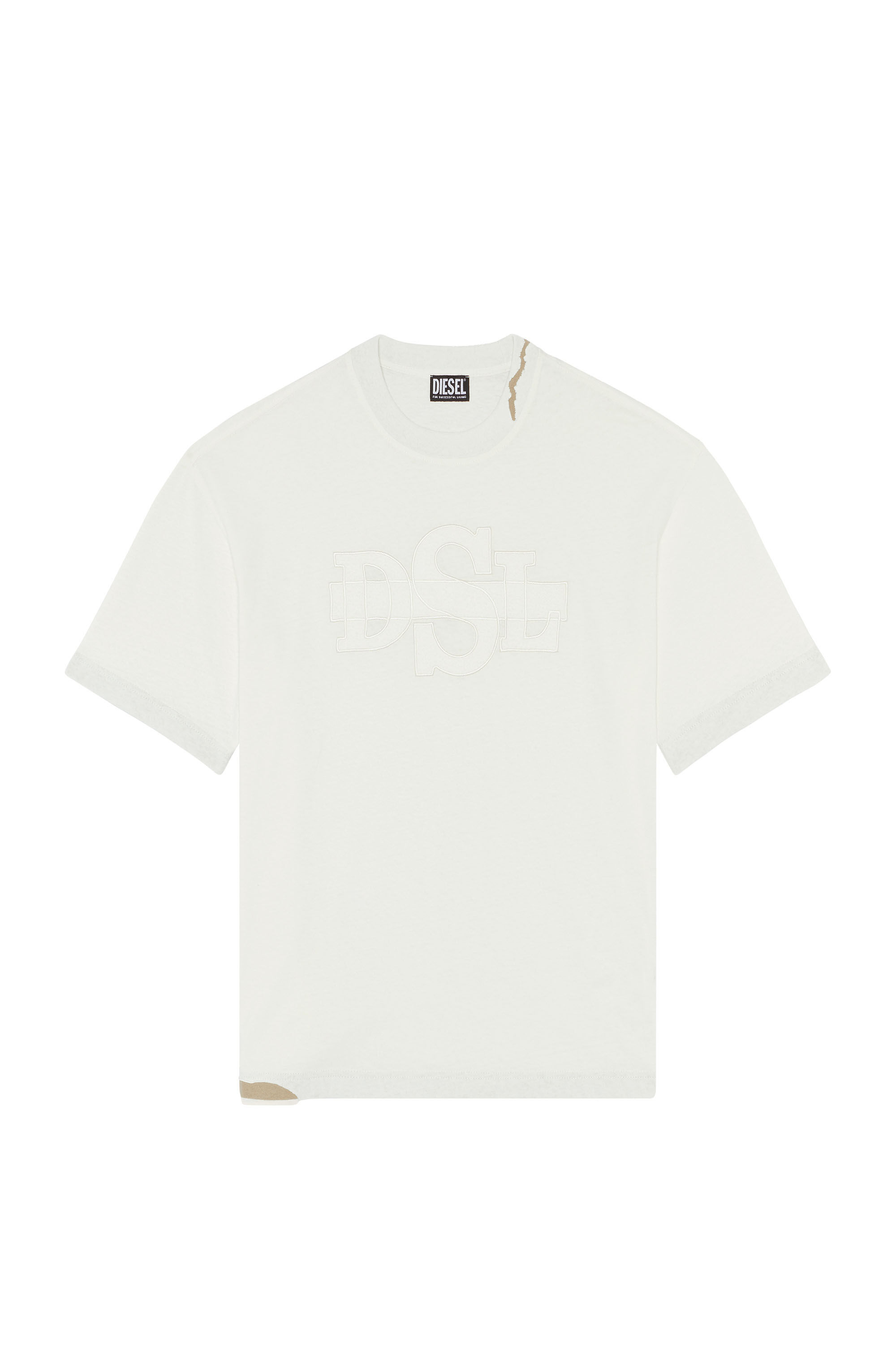 Diesel - T-WASHROT, Male's Tシャツ パッチデザイン in ホワイト - 2