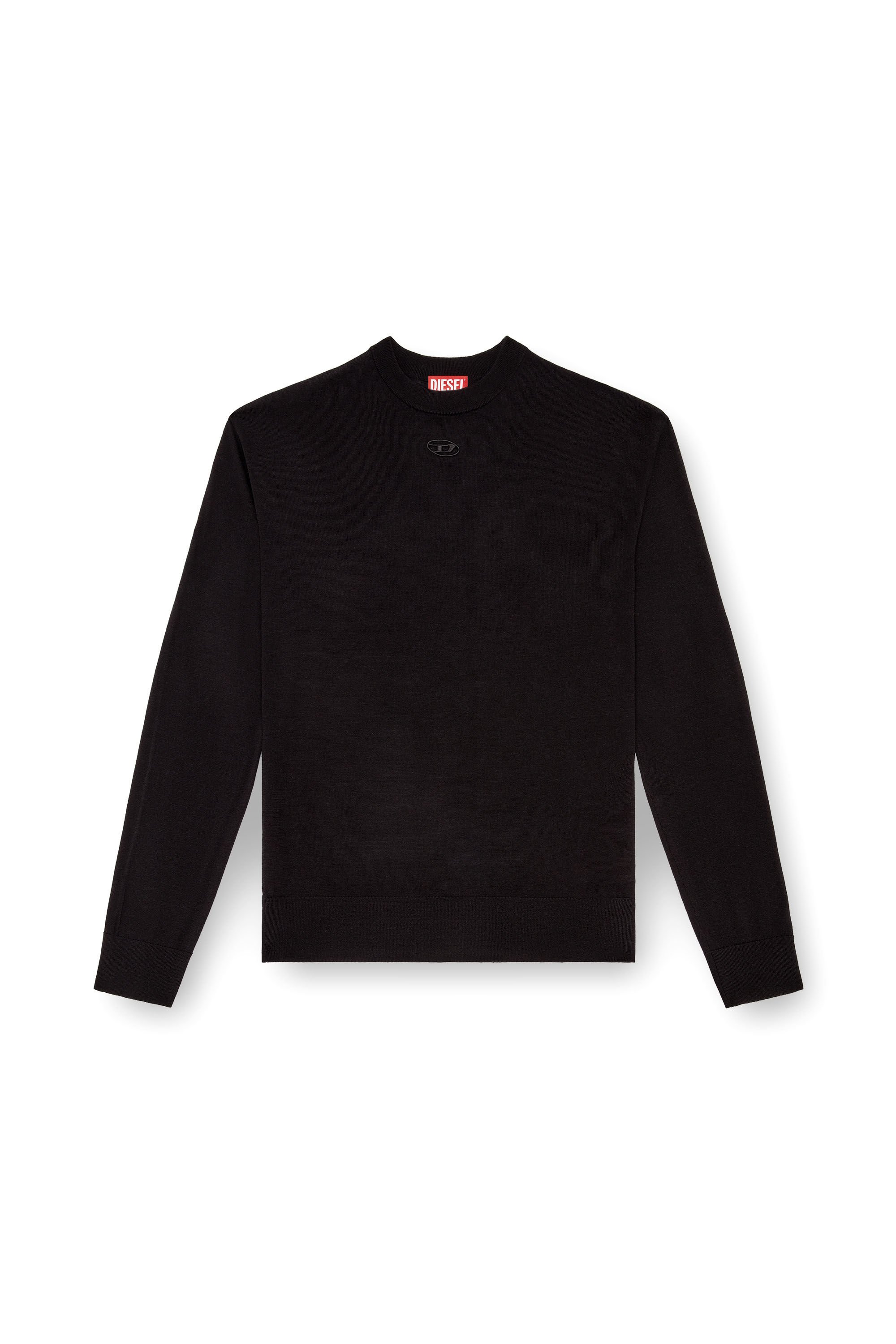Diesel - K-GARTH, Male's Wool jumper with cut-out Oval D logo in ブラック - 2