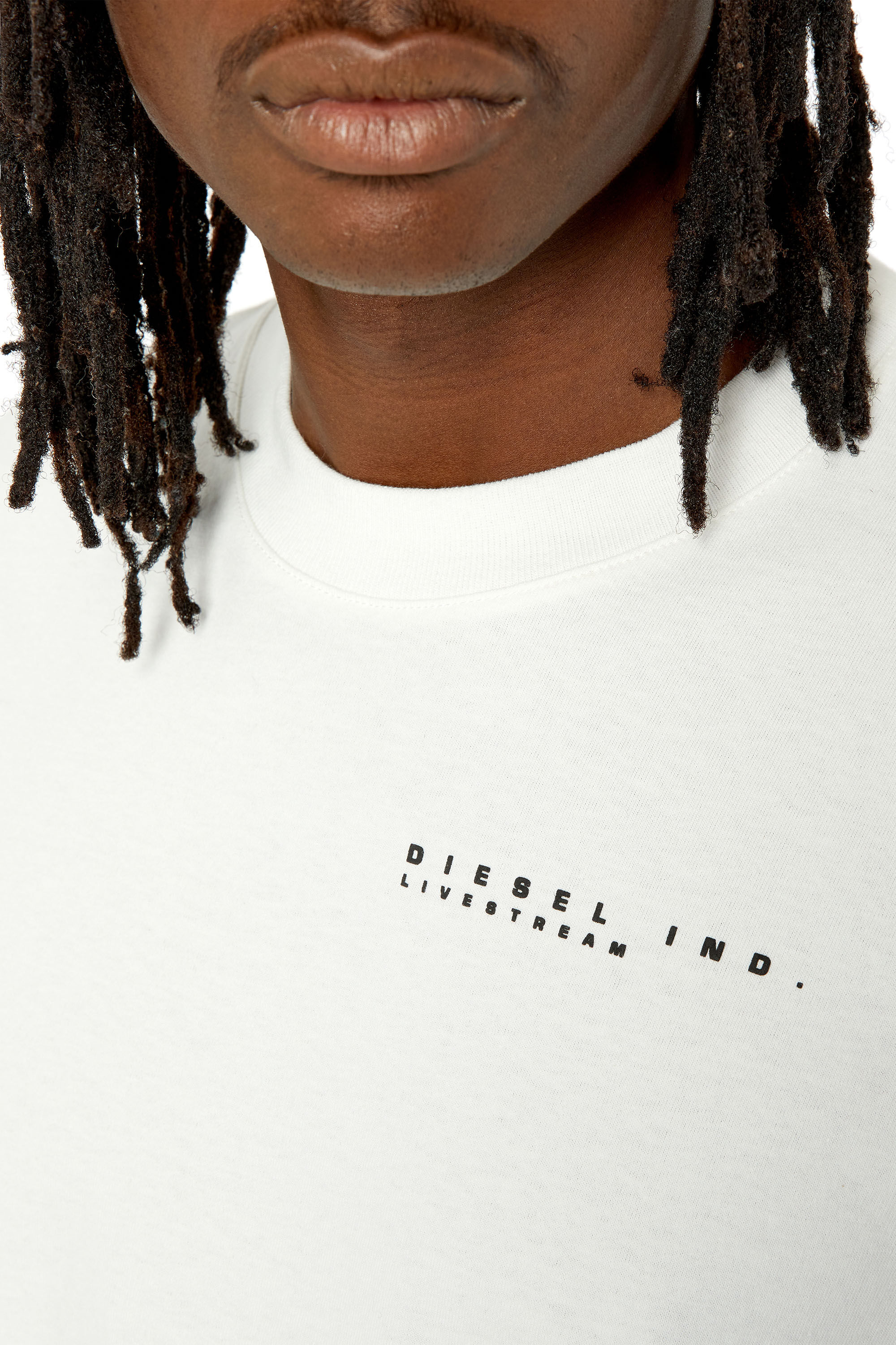Diesel - T-WASH-G1, Male's Tシャツ バックプリント in ホワイト - 4
