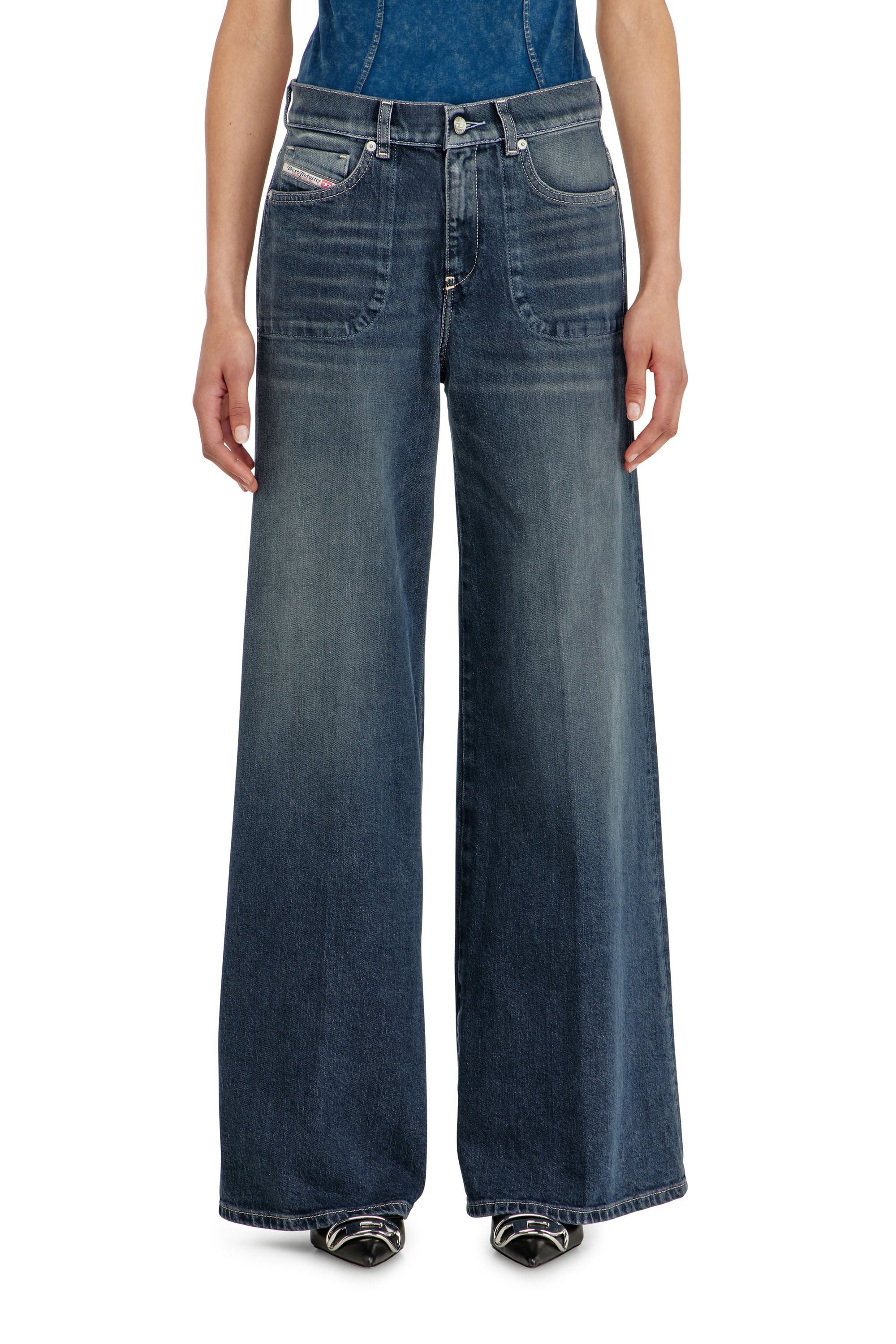 Diesel - Female's Flare Jeans 1978 D-Akemi 007EI, ダークブルー - 4