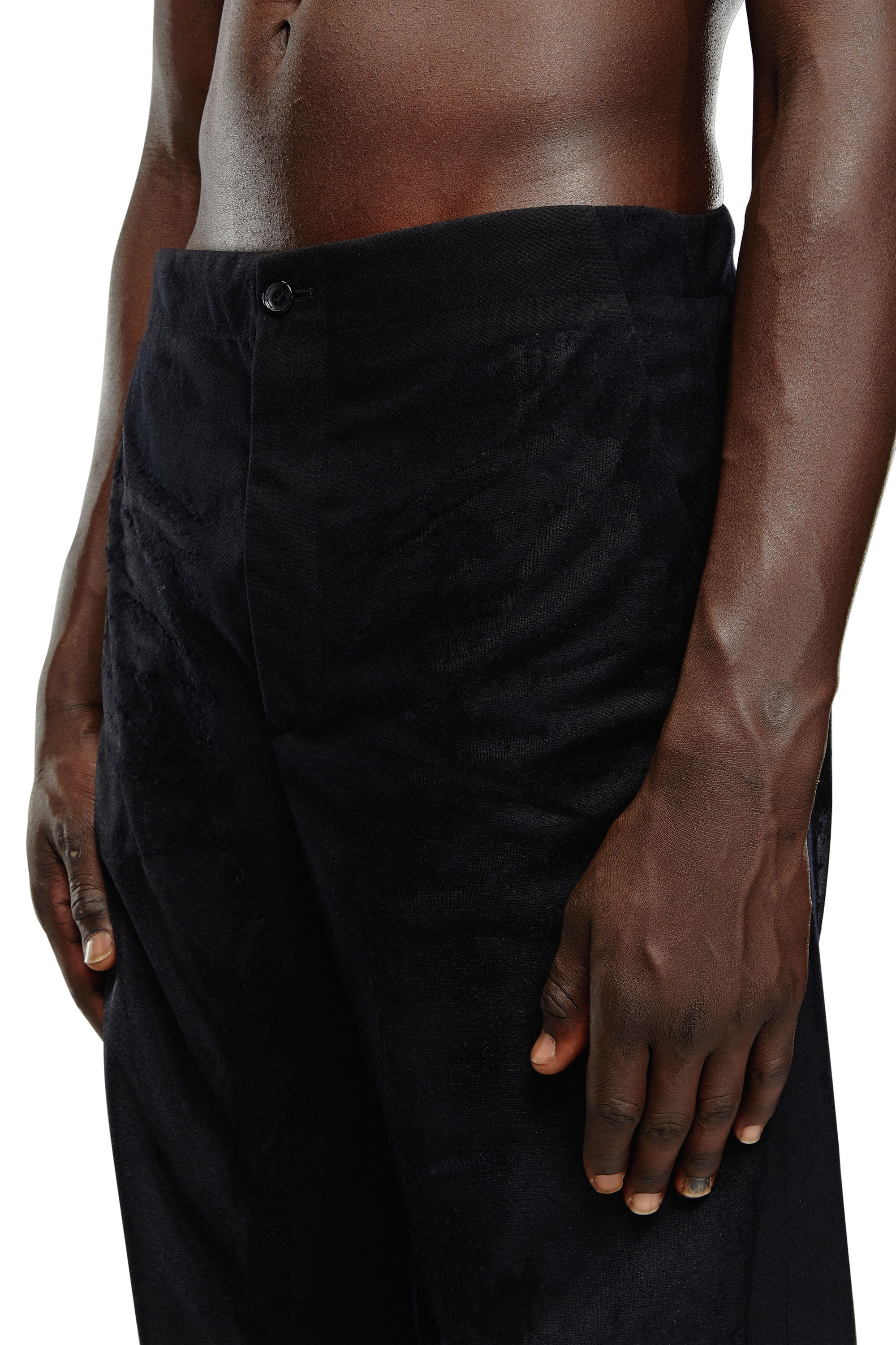 P-STANLY-A Pants in burn-out cool wool｜ブラック｜メンズ｜DIESEL
