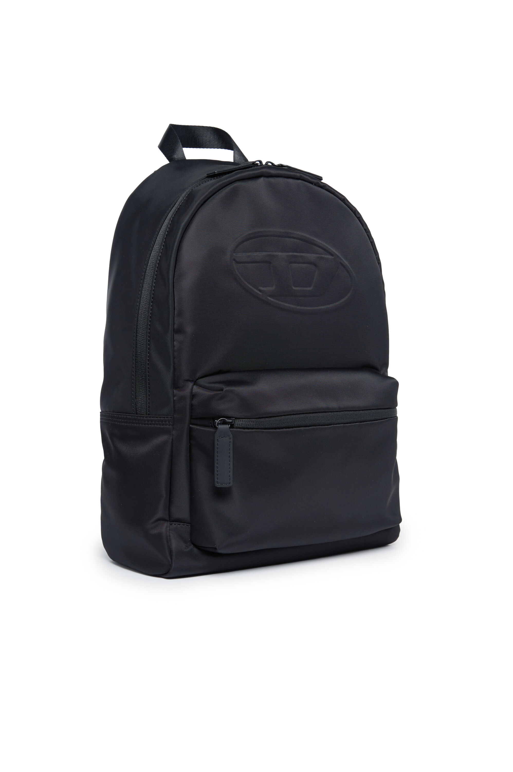 Diesel - WOVAL, Unisex's Nylon backpack with embossed Oval D in ブラック - 3