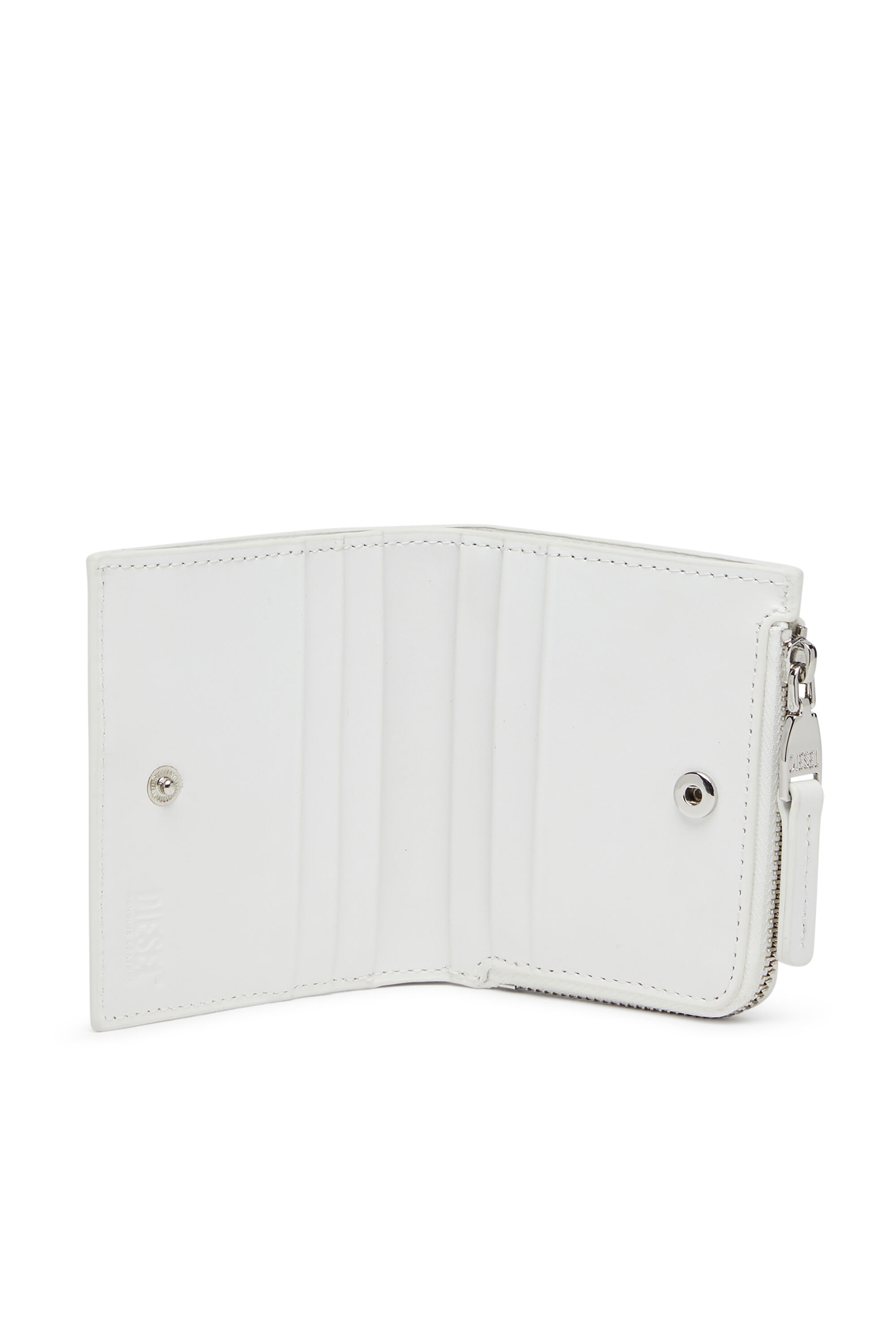 Diesel - 1DR BI FOLD ZIP L, Female's Bi-fold wallet in leather in ホワイト - 3