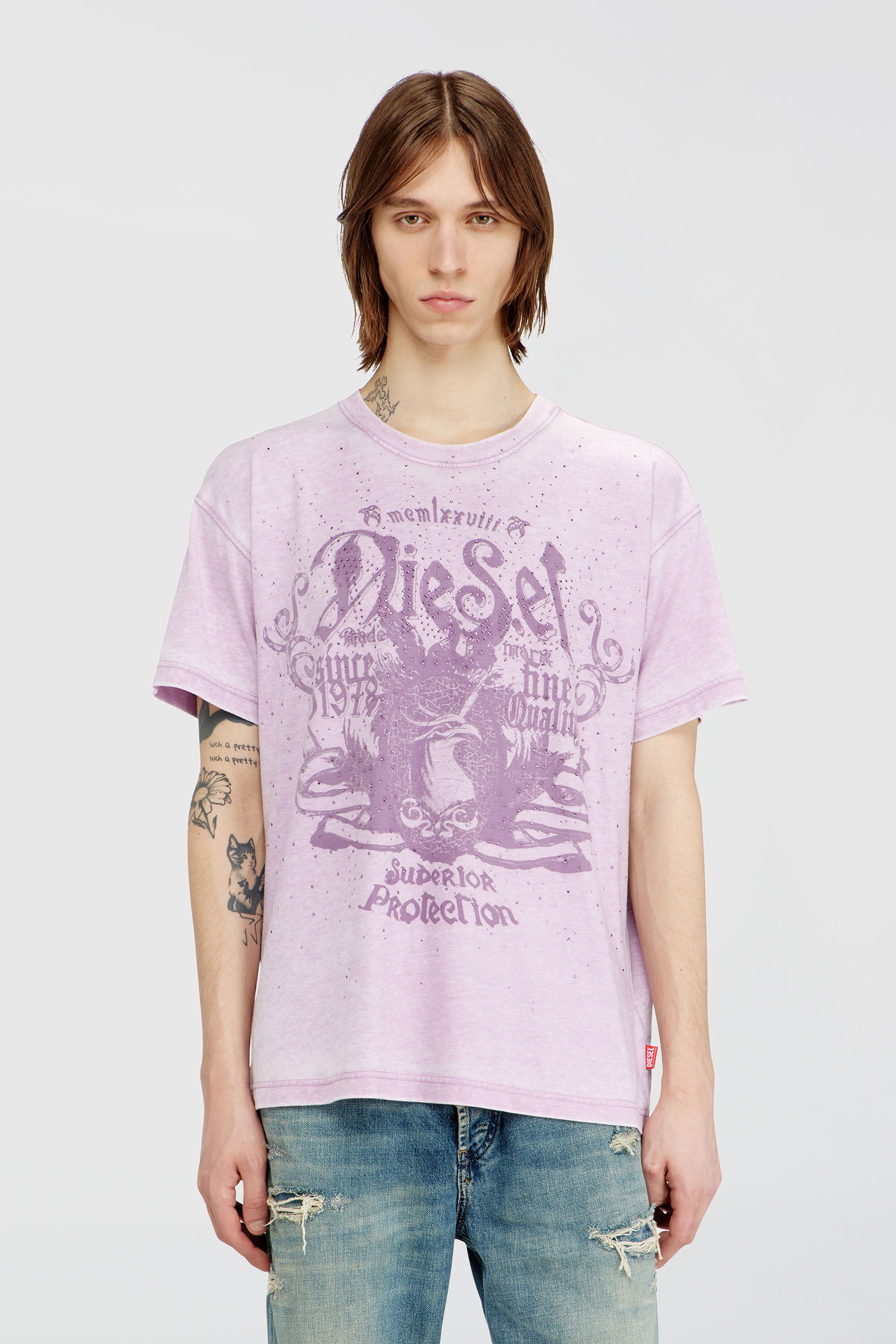 Diesel - T-NORM-AA8, Male's Tシャツ in ライラック - 3