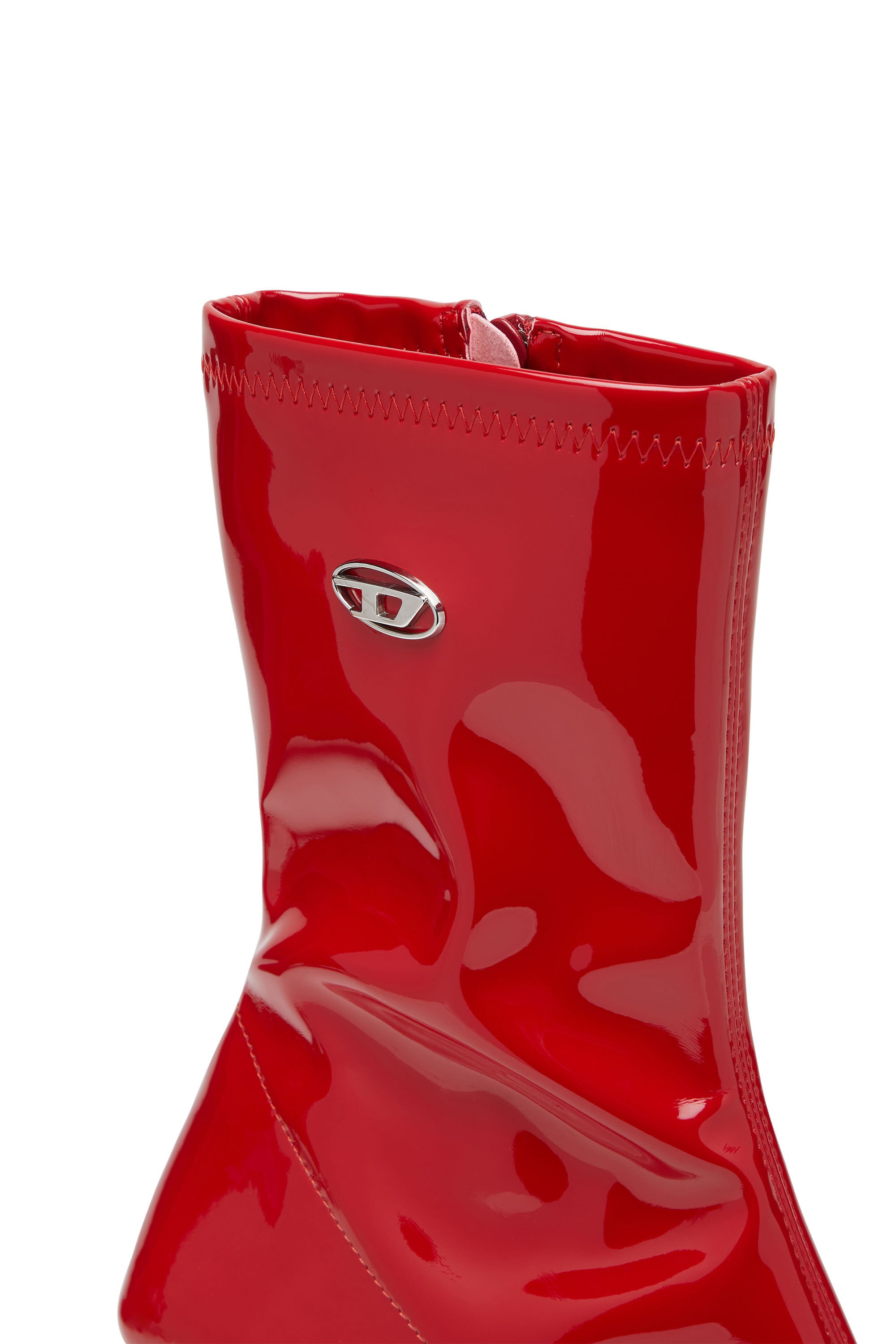 Diesel - D-AMBER MD BT, Female's D-Amber-Ankle boots in patent stretch PU in レッド - 4