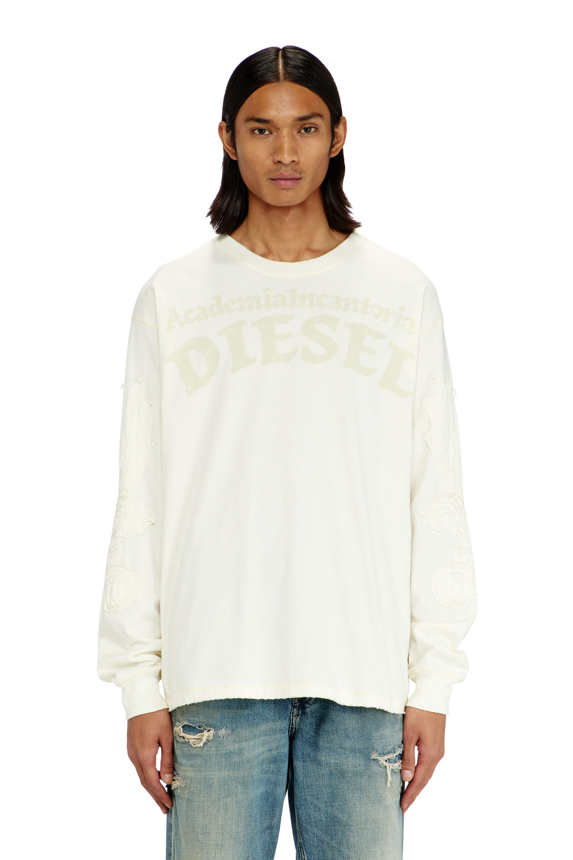 Diesel - T-NORM-LS-AA3, Male's 長袖Tシャツ in ホワイト - 3
