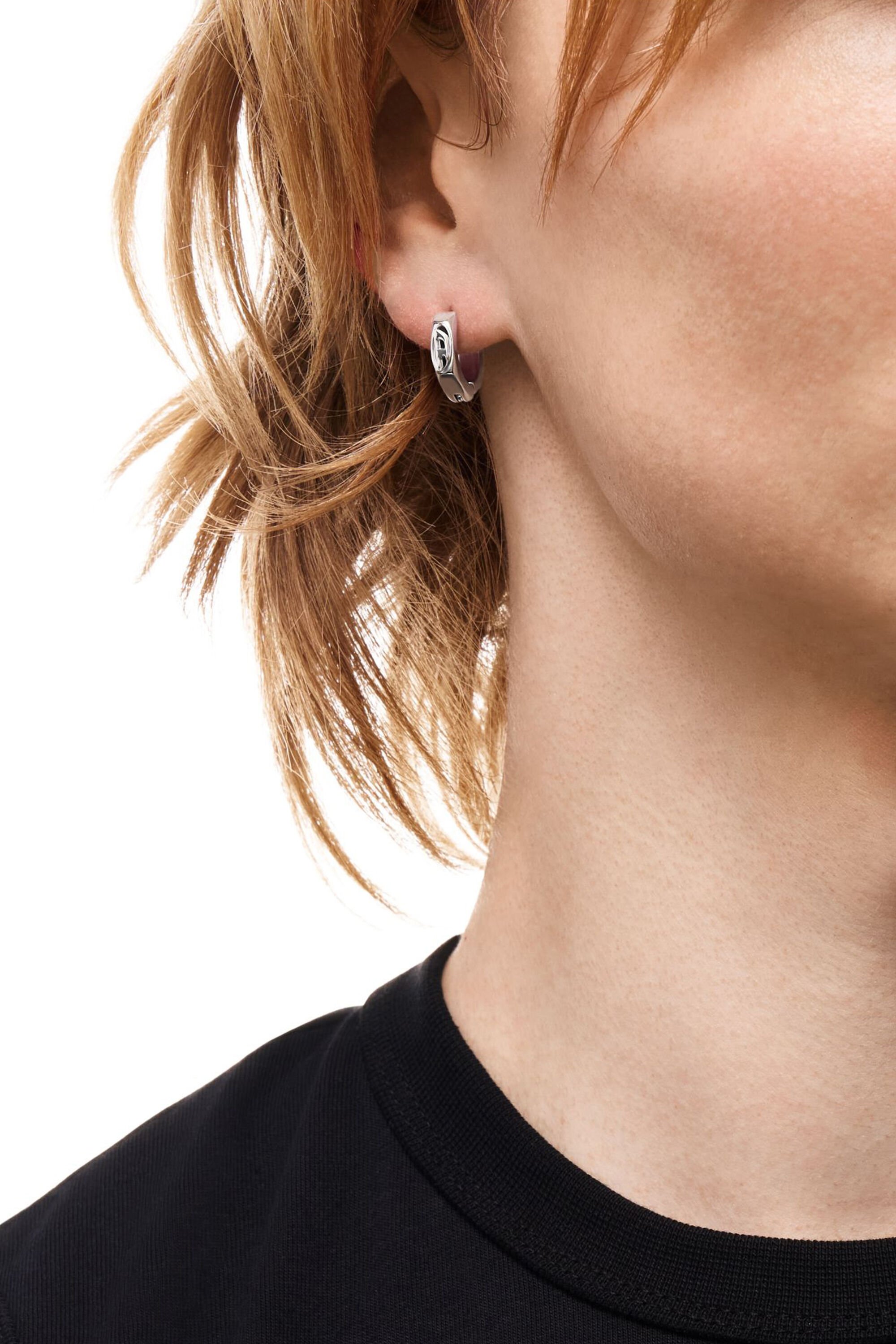 ディーゼル 有刺鉄線 ステンレススティール フープピアス FREE シルバー 中古・古着通販】DIESEL (ディーゼル) フープピアス シルバー
