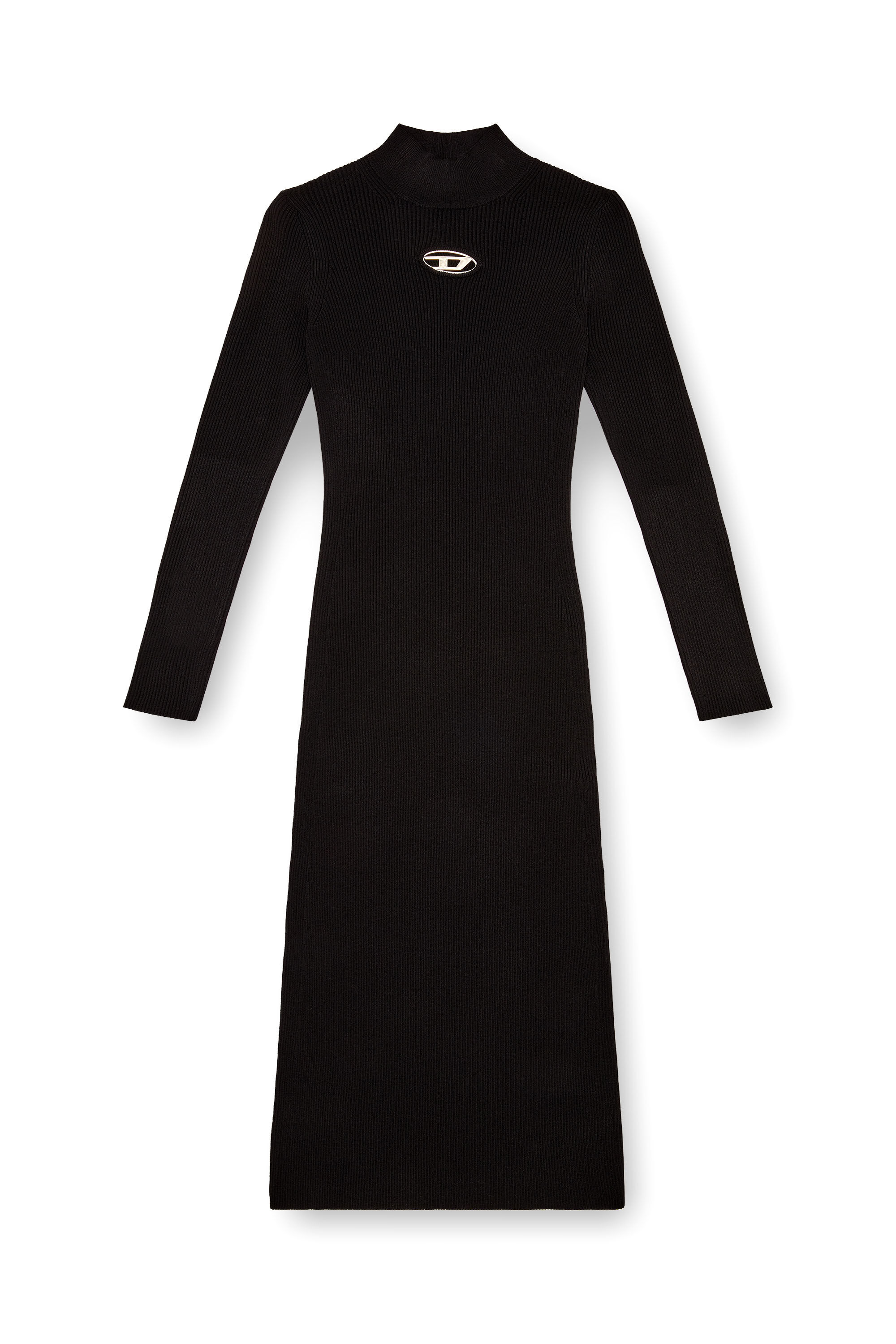 Diesel - M-ZARY-B, Female's Long dress in ribbed knit in ブラック - 2