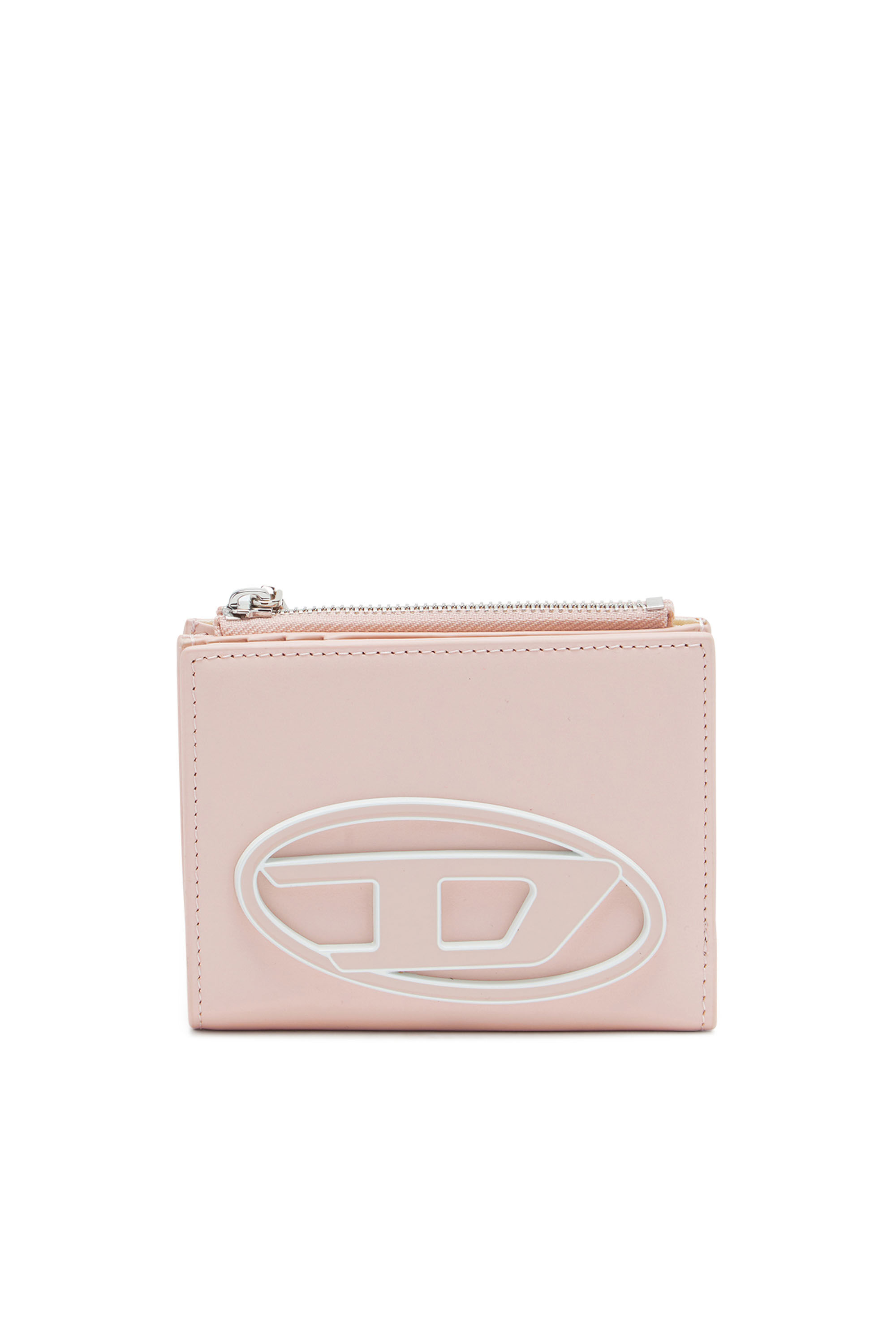 Diesel - 1DR BI-FOLD ZIP II, Female's Small wallet in pastel leather in ピンク / ホワイト - 1