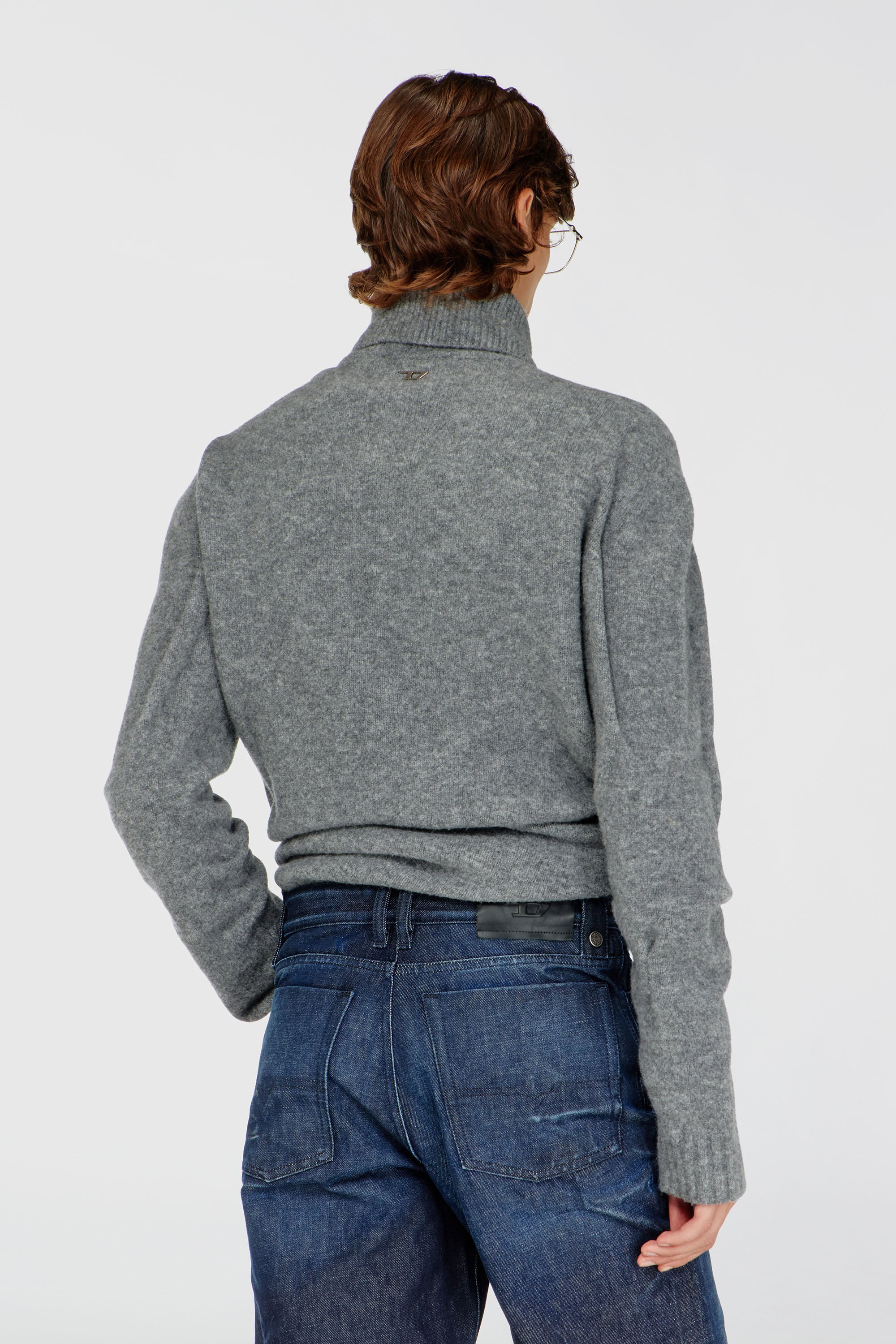 Diesel - K-ANDREW, Male's Button-neck jumper in wrinkled boiled knit in null - 5