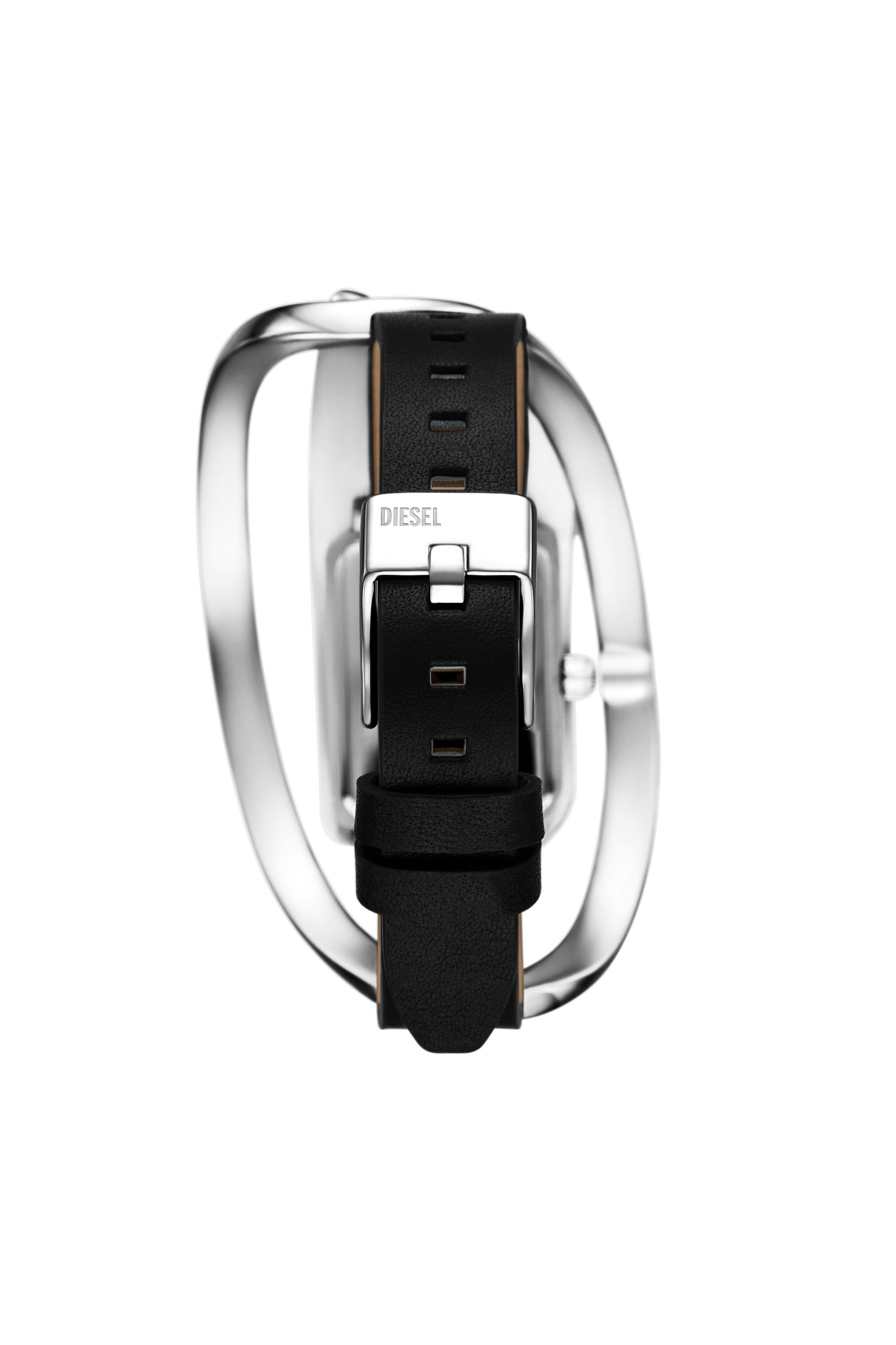 Diesel - DZ5627 WATCH, Female's Wrap-D black leather watch in シルバー/ブラック - 2
