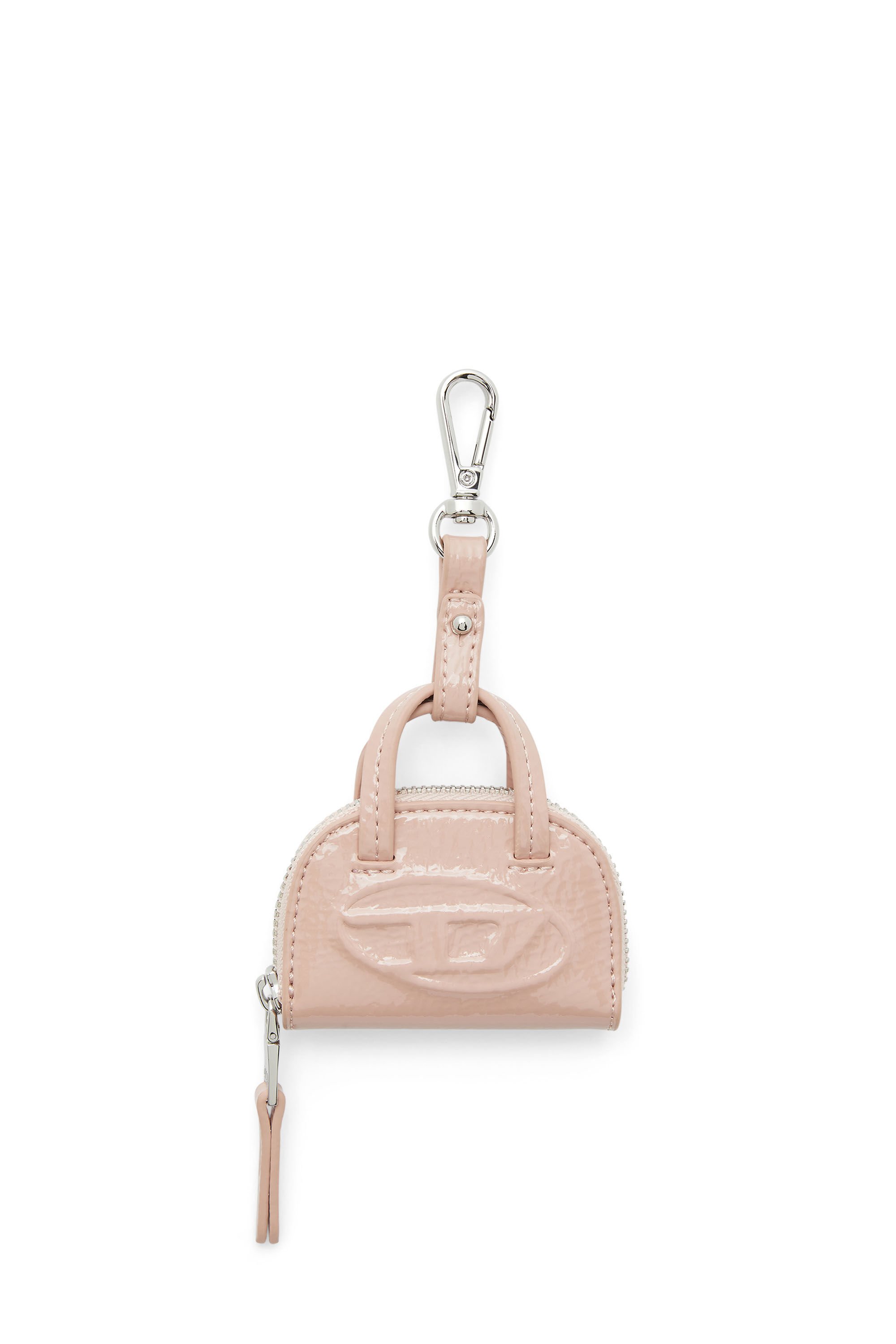 Diesel - 1DR DOME CHARMS, Female's Bag charm in glossy, crinkled naplak in ピンク / ホワイト - 1