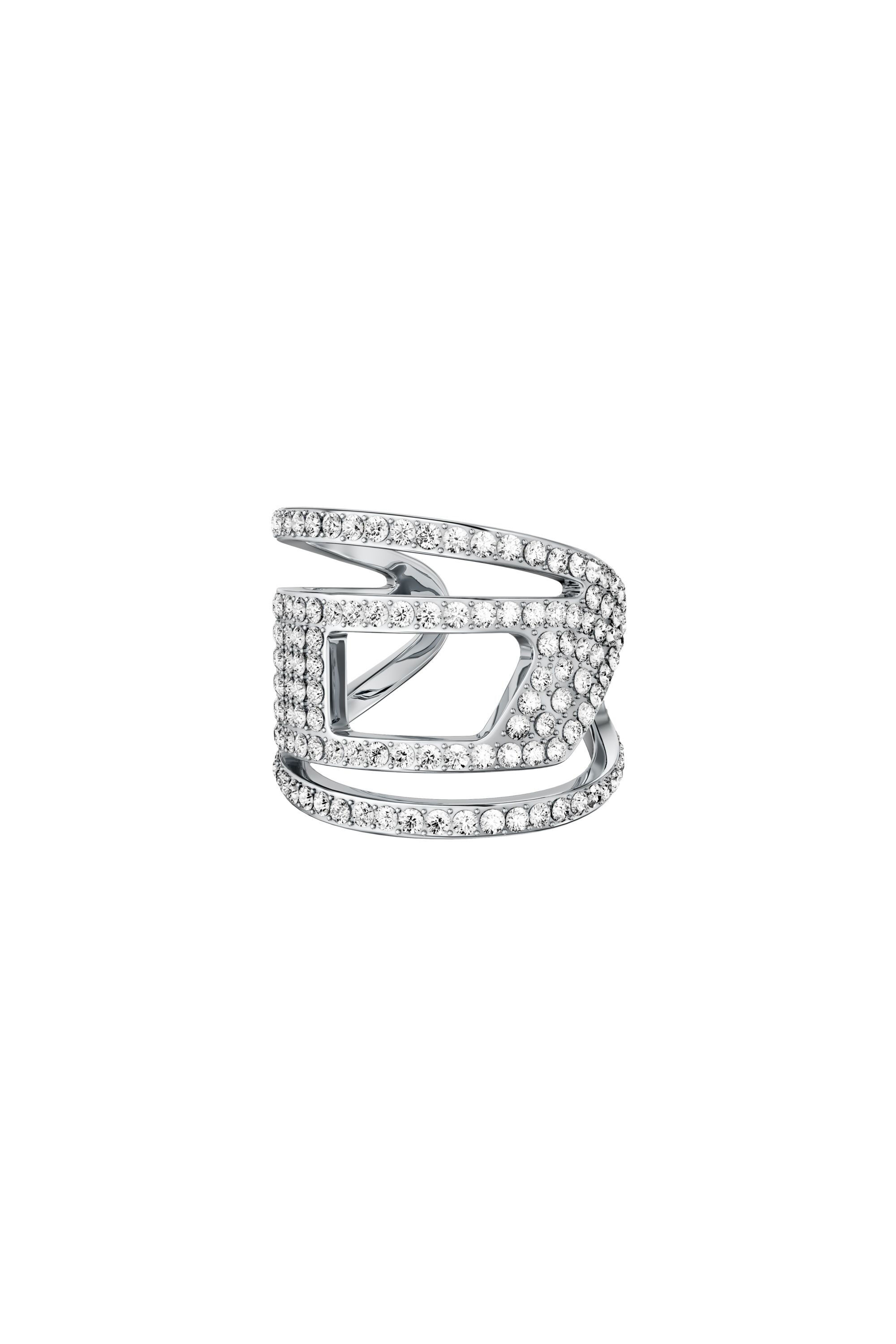 Diesel - DX1705040 JEWELLERY, Unisex's Stainless steel glitz D band ring in シルバー - 2