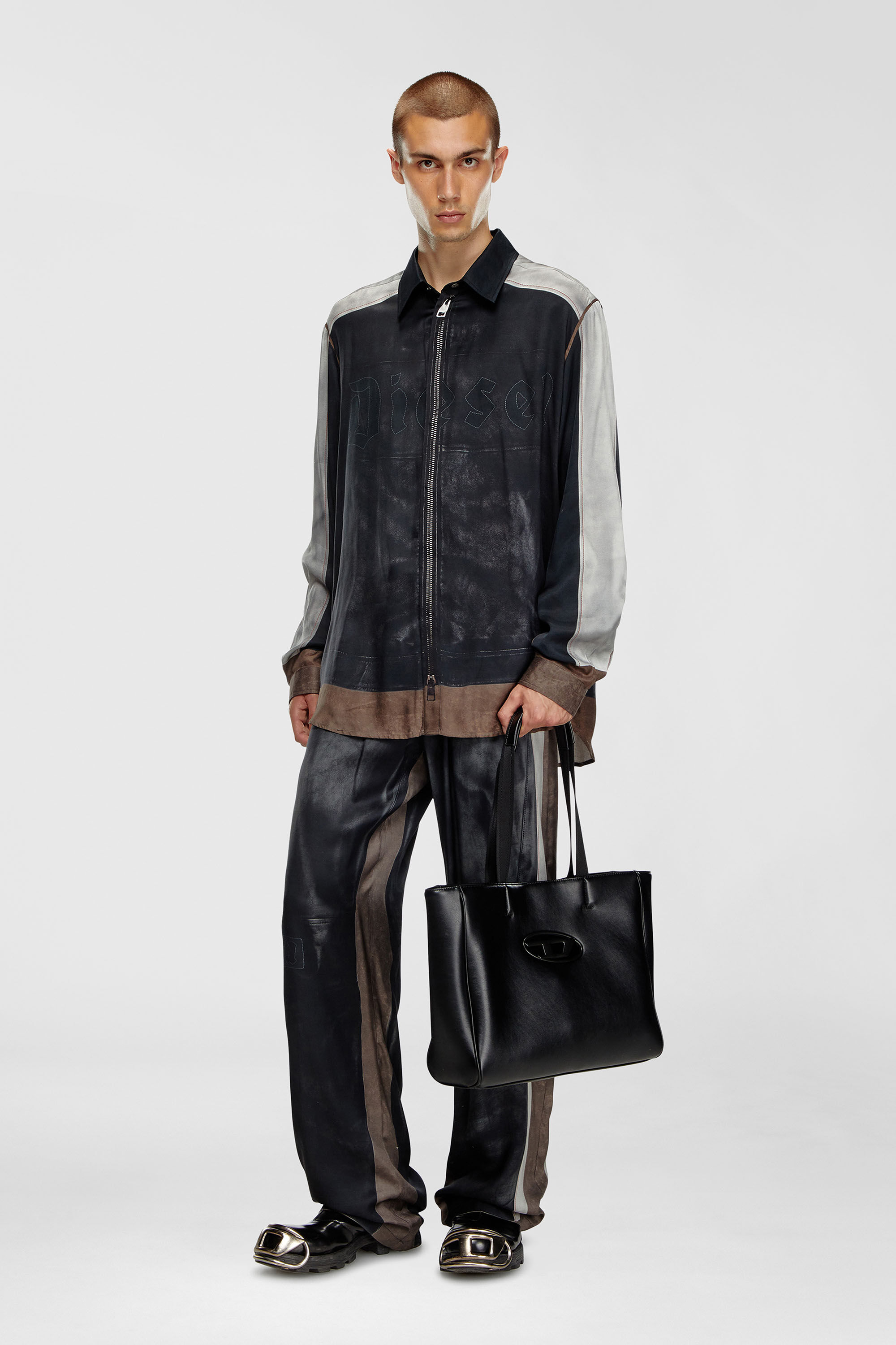 Diesel - HOLI-D SHOPPER EW, Unisex's Holi-D-Square shopper in bonded neoprene in ブラック - 1