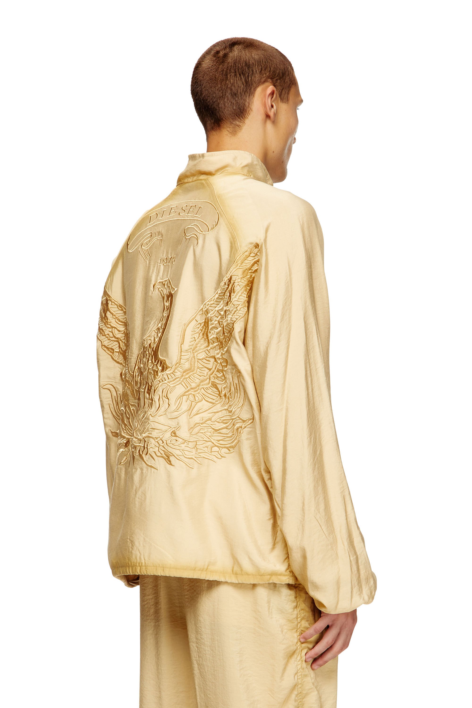 Diesel - J-HENRI-SOUVENIR, Male's Souvenir-style embroidered track jacket in ベージュ - 5