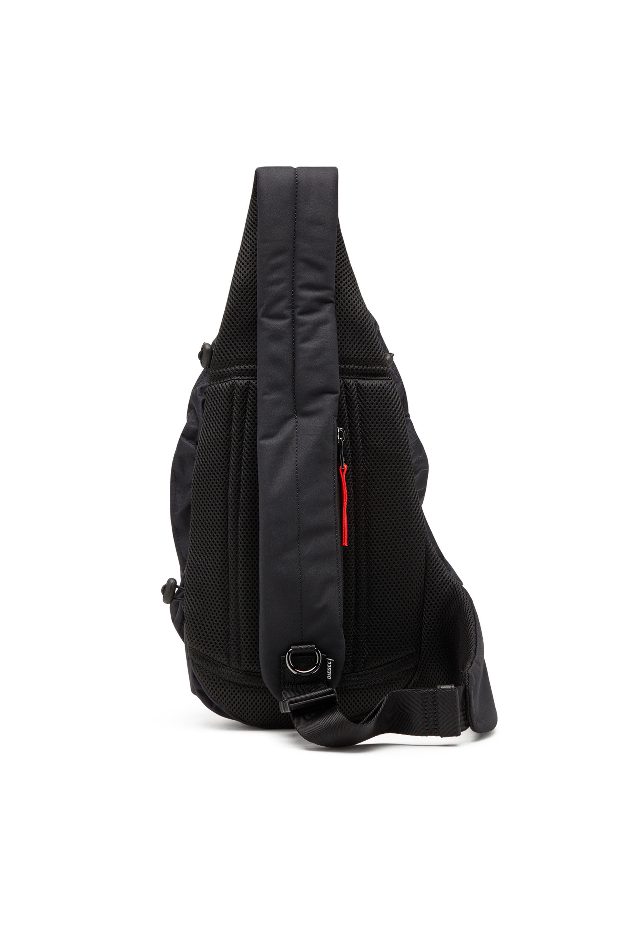 Diesel - ZIP-D SLING BAG X, Male's Zip-D-Sling backpack in check-jacquard shell in ブラック - 3