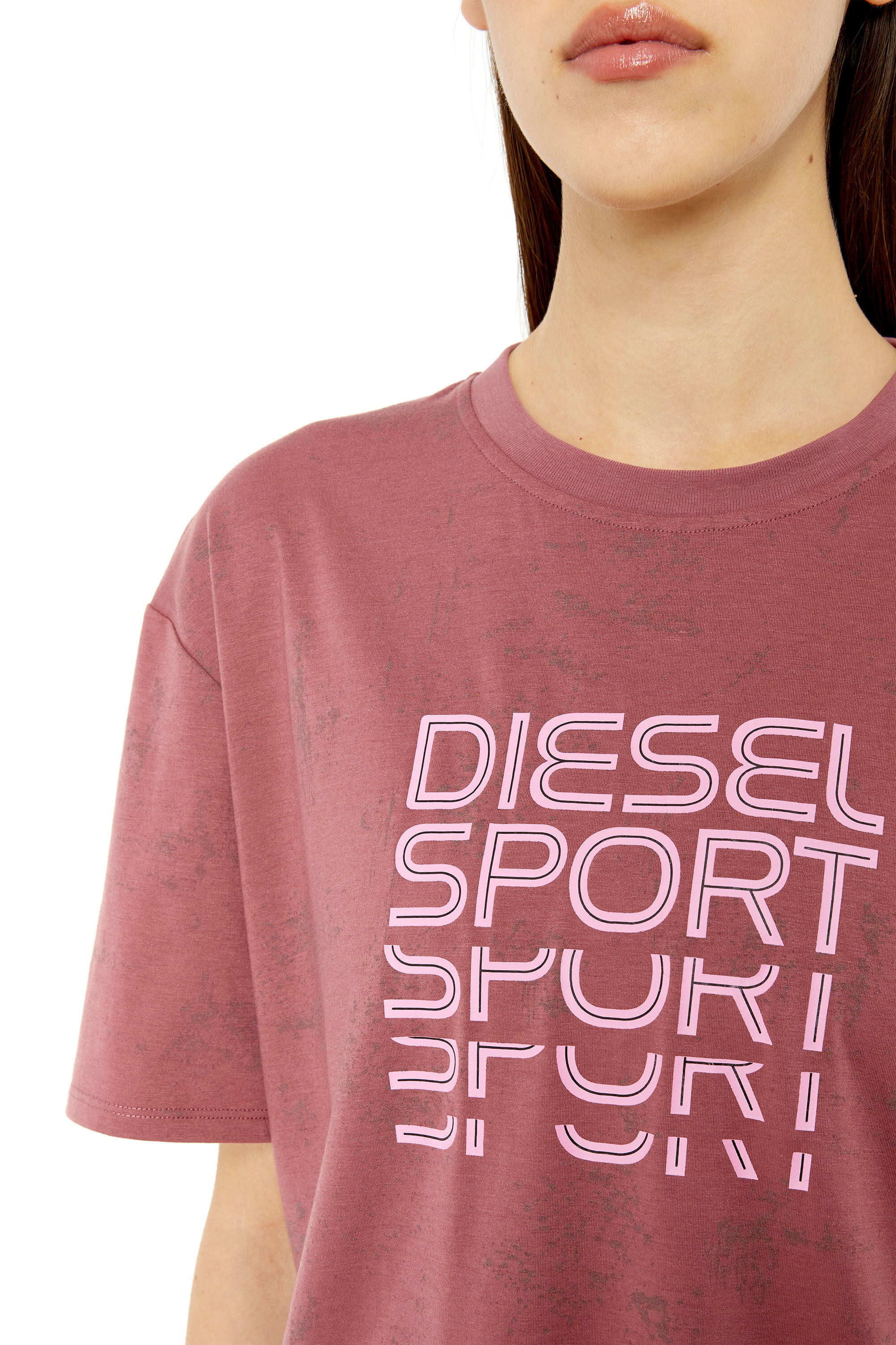 Diesel - AWTEE-DREA-HT10, Female's 半袖 Tシャツ バックプリント in ブラウン - 5