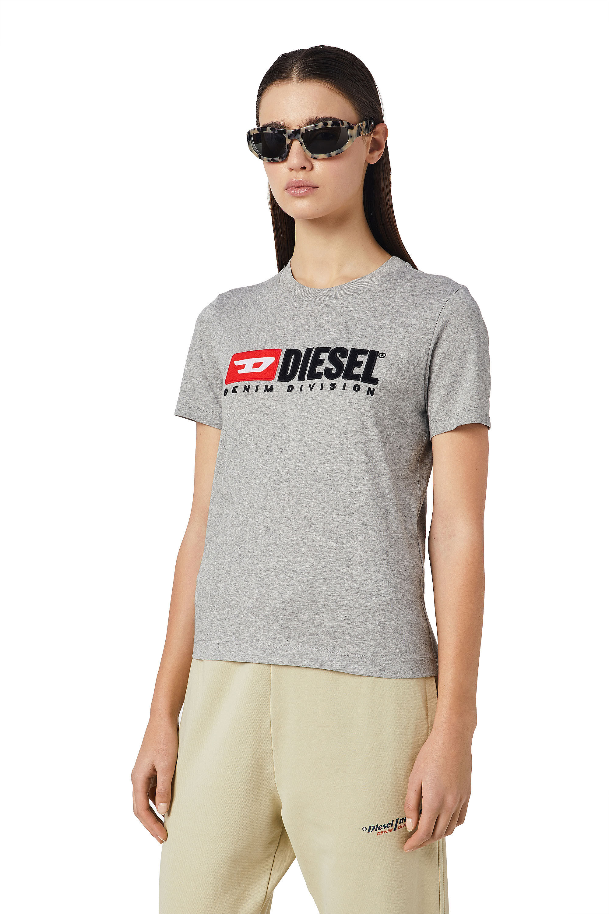 Diesel - T-REG-DIV, Female's 半袖 Tシャツ in ライトグレー - 6