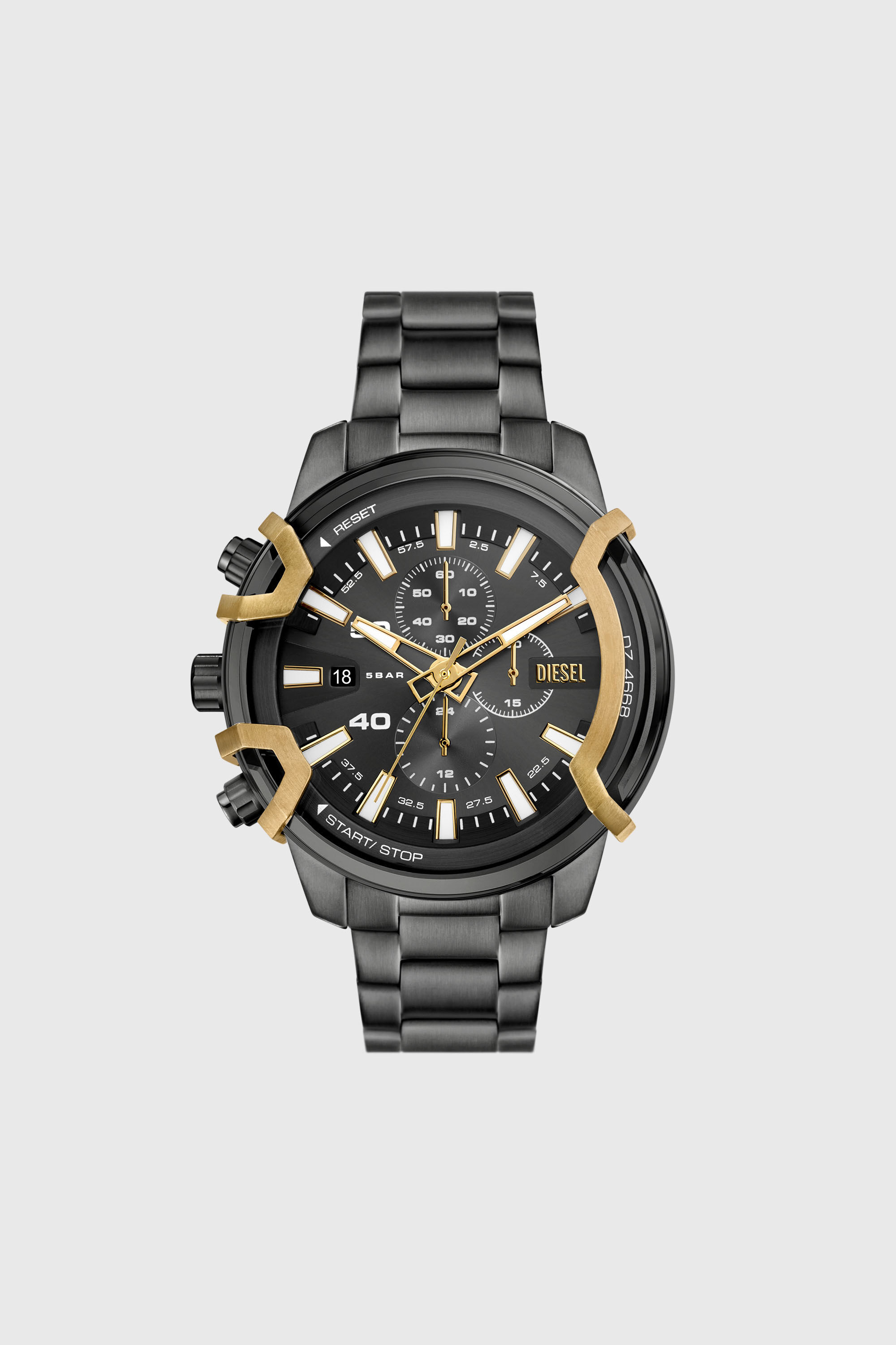 Diesel - DZ4668, Male's Griffed Two-Tone Stainless Steel Watch in ダークグレー - 1
