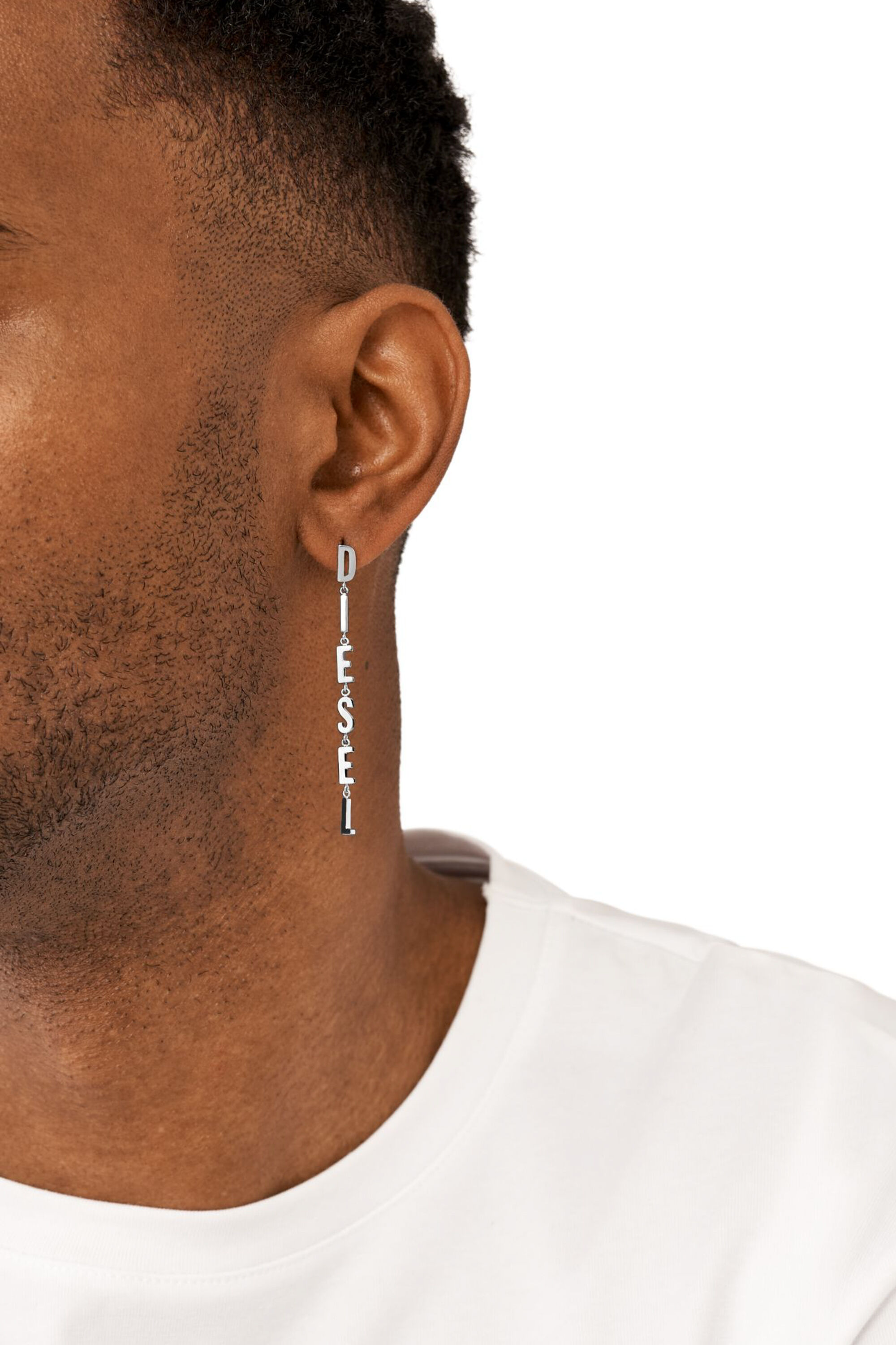 Diesel - DX1488, Unisex's Stainless steel drop earrings in シルバー - 3