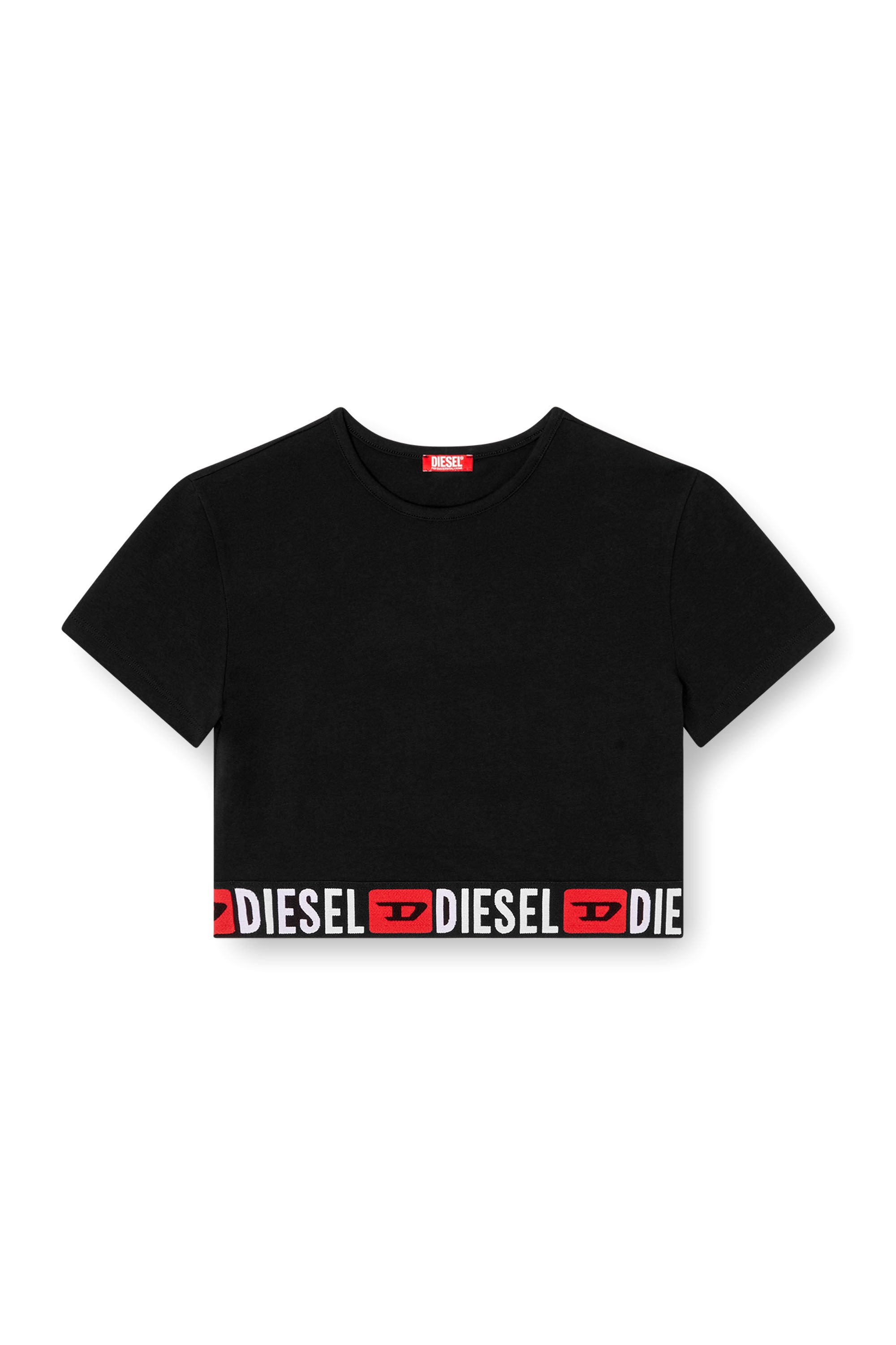Diesel - IRMA-D-CORE, Female's Cropped top with logo band in ブラック - 2